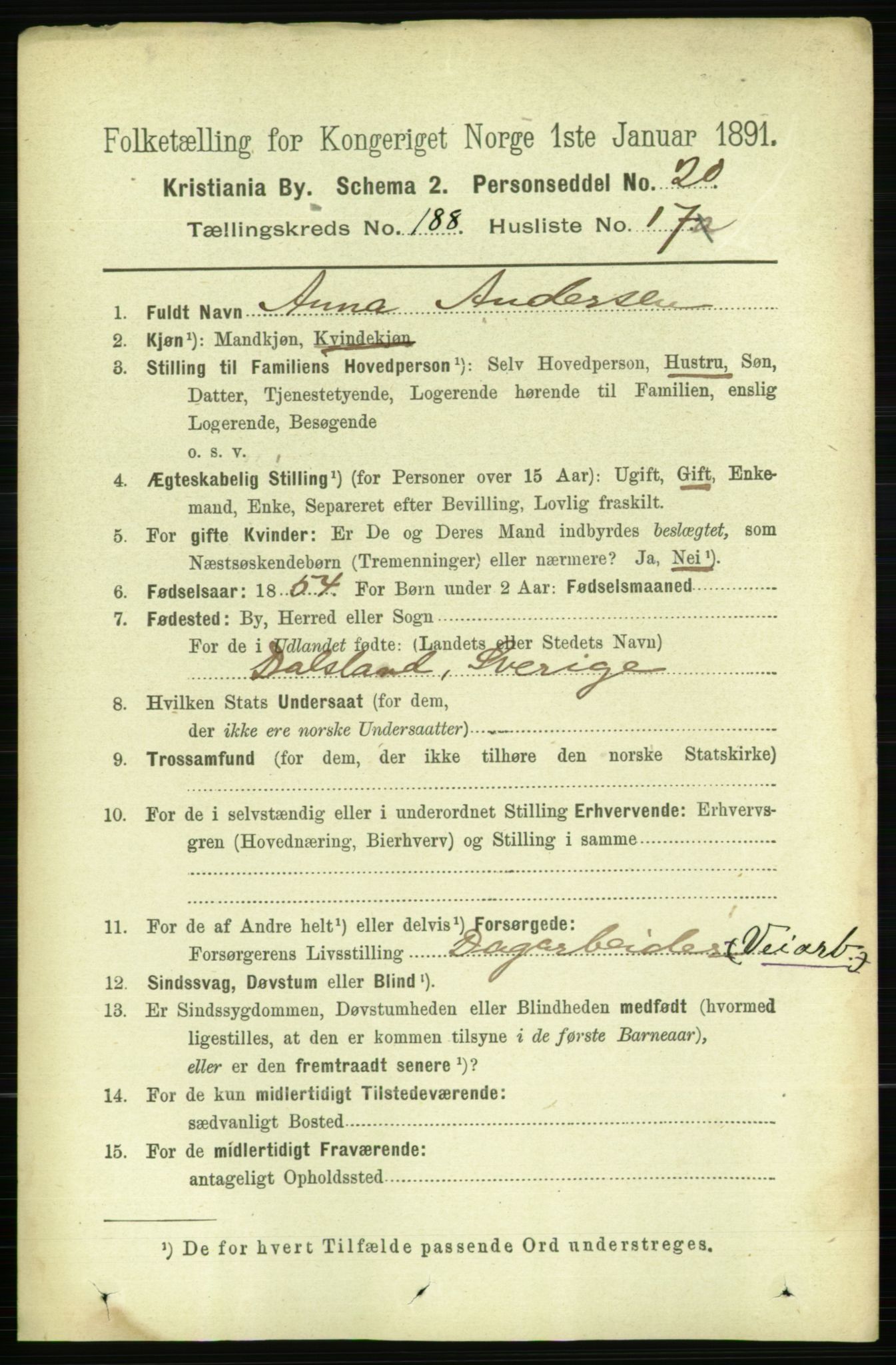 RA, 1891 census for 0301 Kristiania, 1891, p. 112852