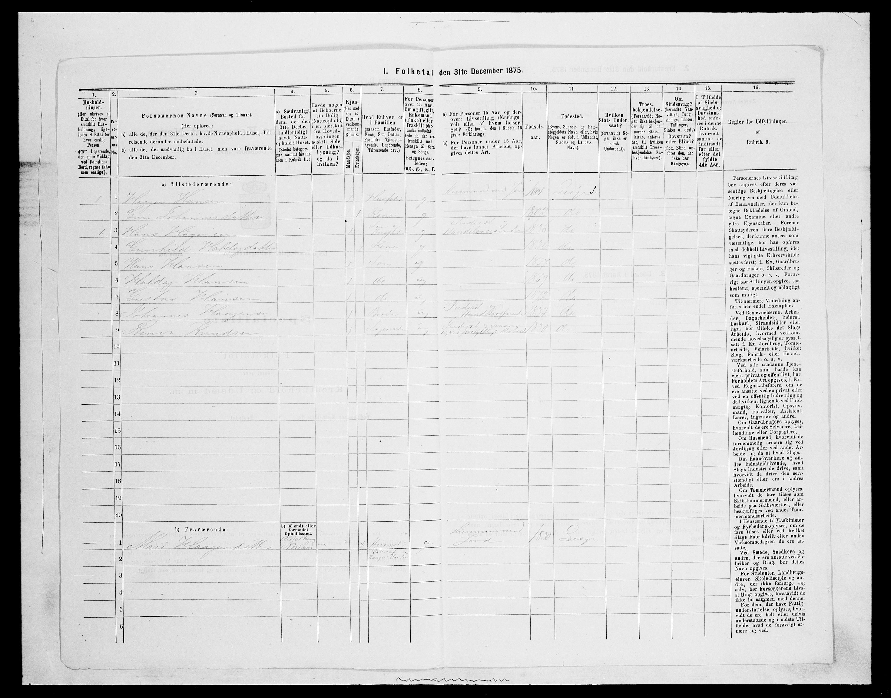 SAH, 1875 census for 0512P Lesja, 1875, p. 449