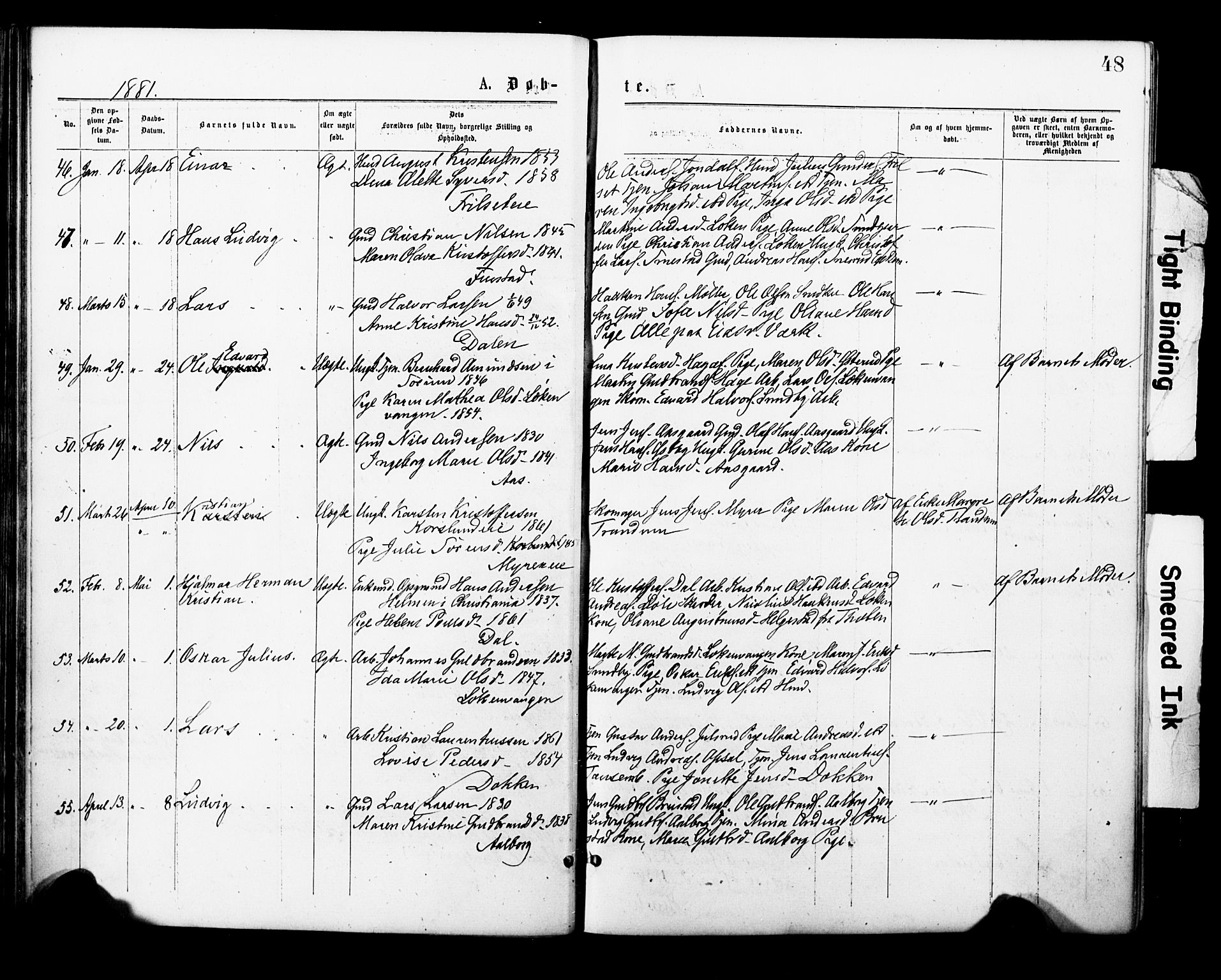 Eidsvoll prestekontor Kirkebøker, AV/SAO-A-10888/F/Fa/L0001: Parish register (official) no. I 1, 1877-1881, p. 48