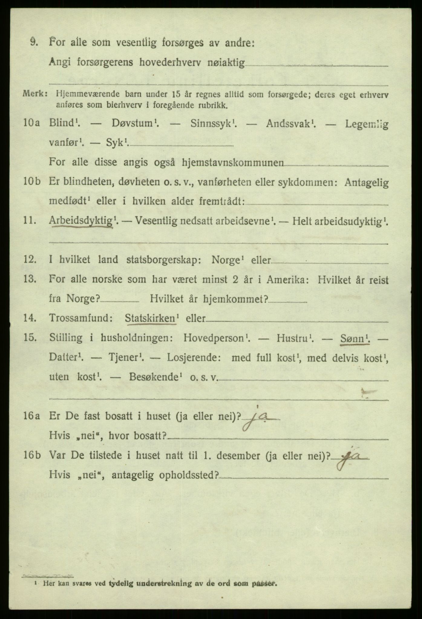 SAB, 1920 census for Lavik, 1920, p. 1529