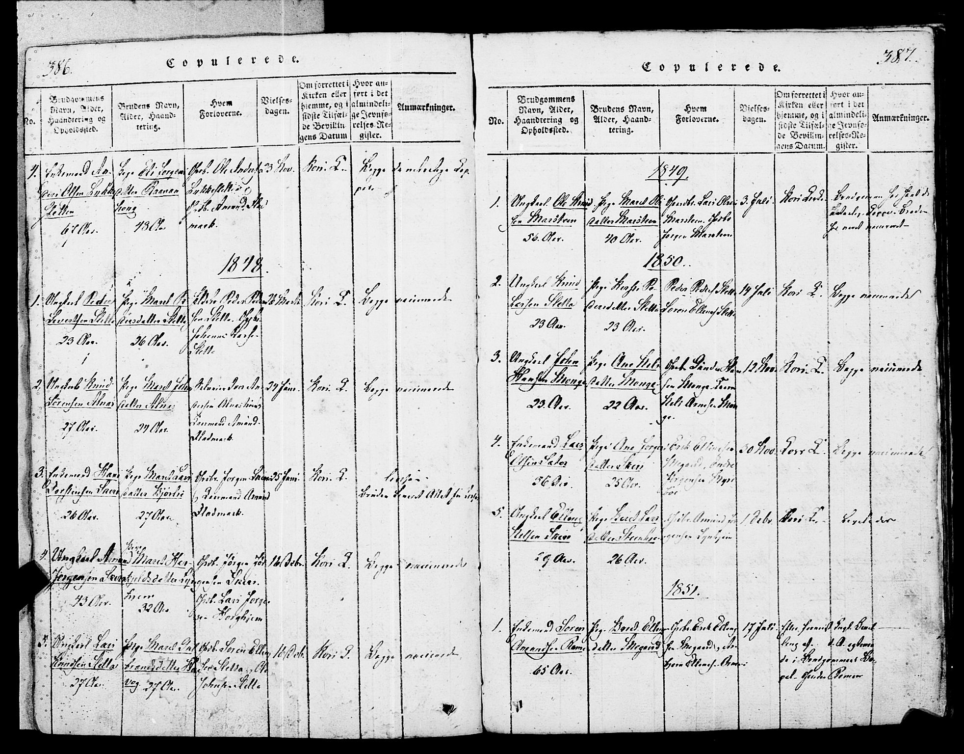 Ministerialprotokoller, klokkerbøker og fødselsregistre - Møre og Romsdal, SAT/A-1454/546/L0593: Parish register (official) no. 546A01, 1818-1853, p. 386-387