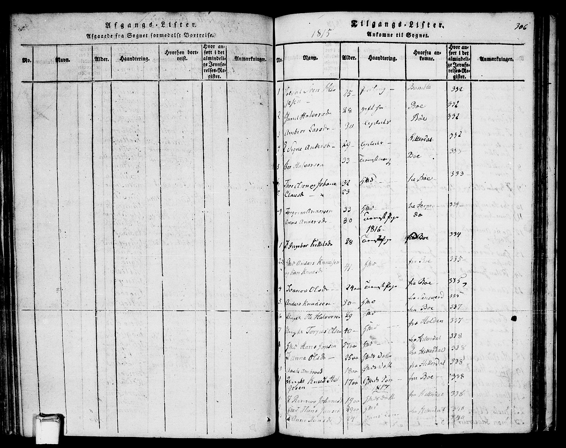 Sauherad kirkebøker, AV/SAKO-A-298/F/Fa/L0005: Parish register (official) no. I 5, 1815-1829, p. 306