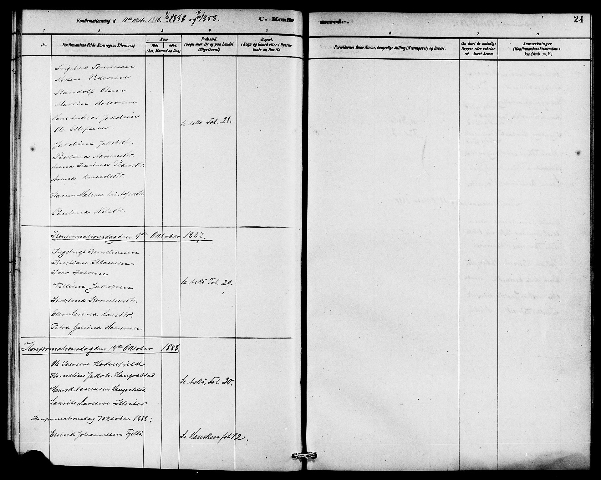 Rennesøy sokneprestkontor, SAST/A -101827/H/Ha/Haa/L0010: Parish register (official) no. A 10, 1878-1890, p. 24