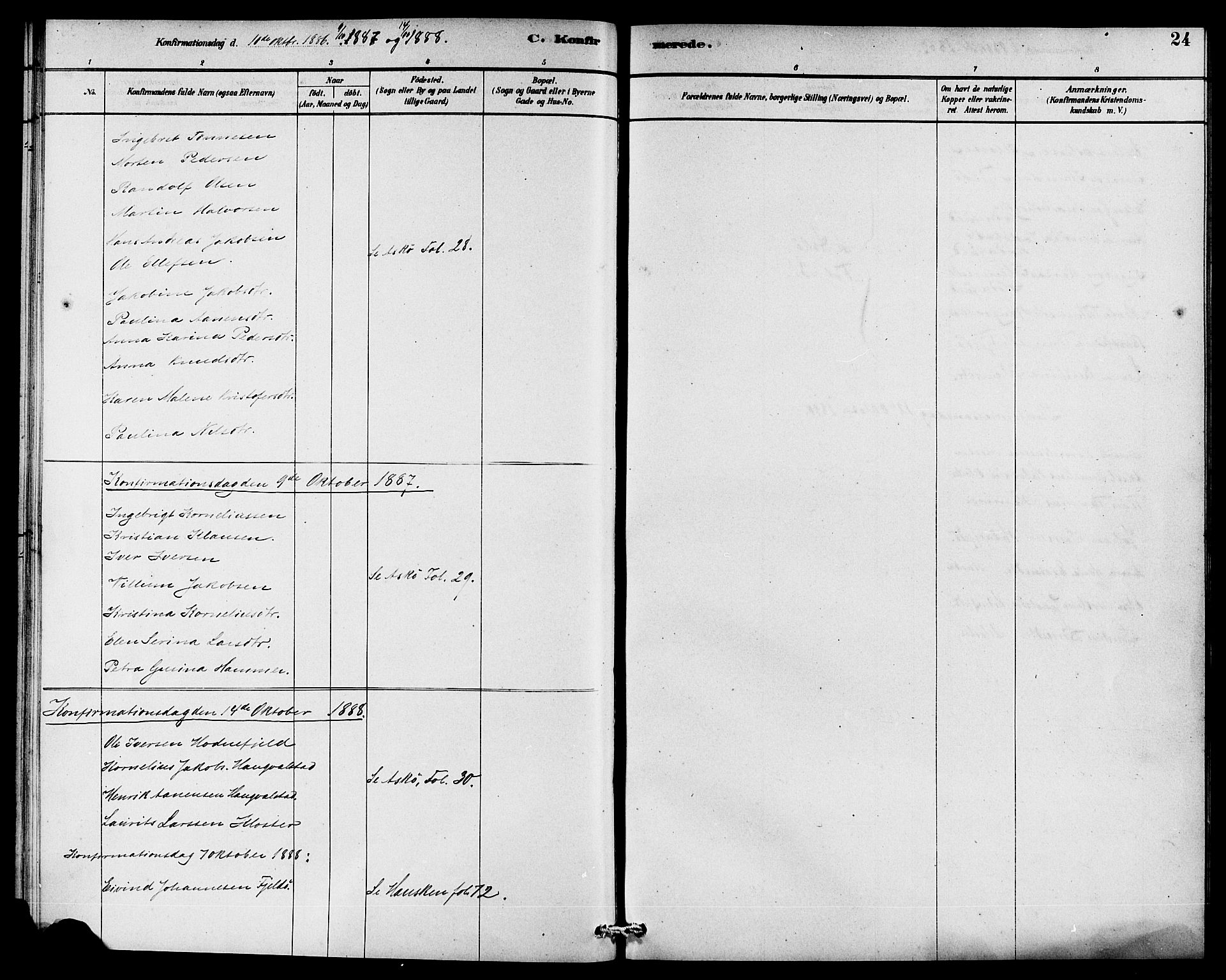 Rennesøy sokneprestkontor, AV/SAST-A -101827/H/Ha/Haa/L0010: Parish register (official) no. A 10, 1878-1890, p. 24