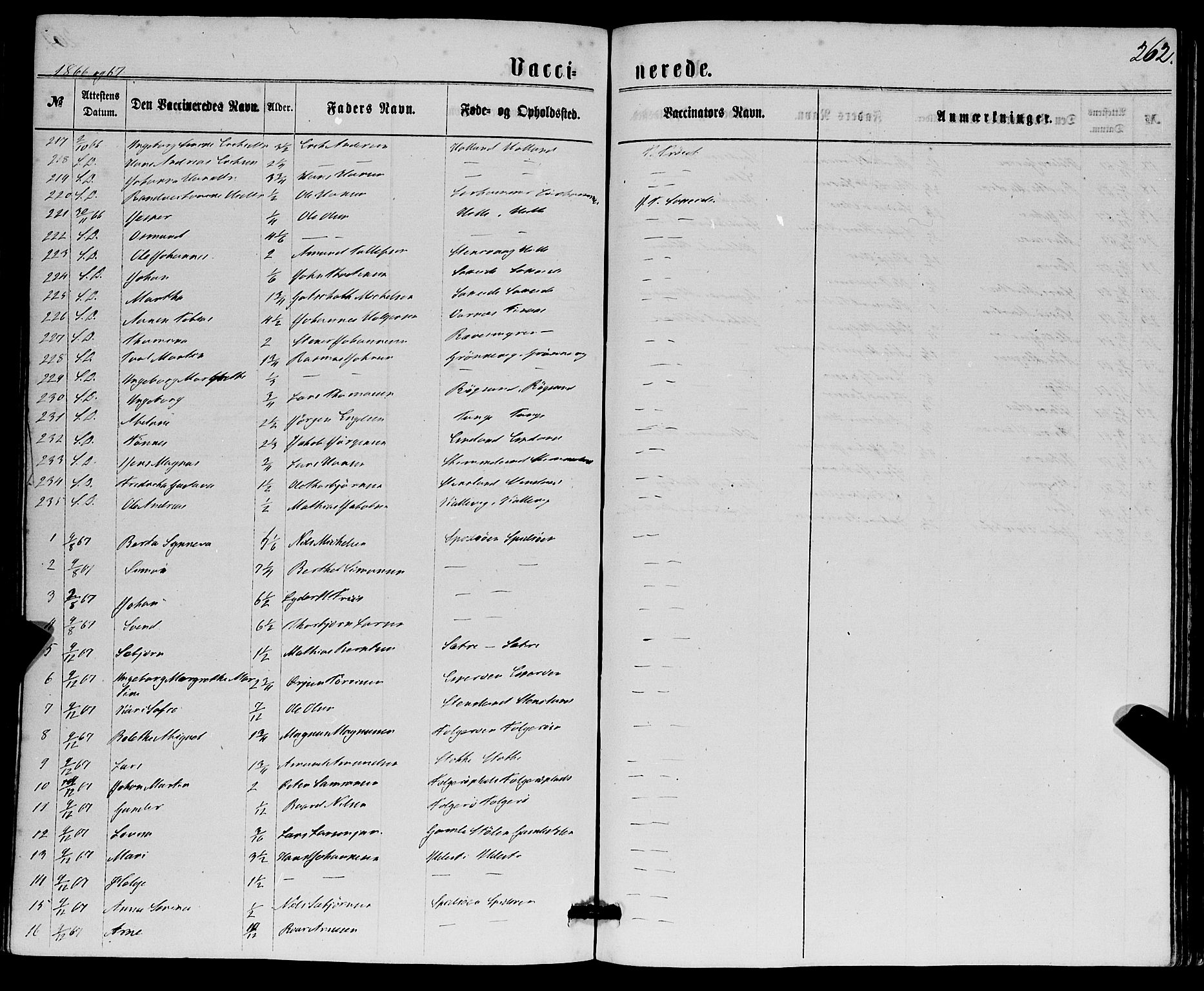Finnås sokneprestembete, SAB/A-99925/H/Ha/Haa/Haaa/L0008: Parish register (official) no. A 8, 1863-1872, p. 262