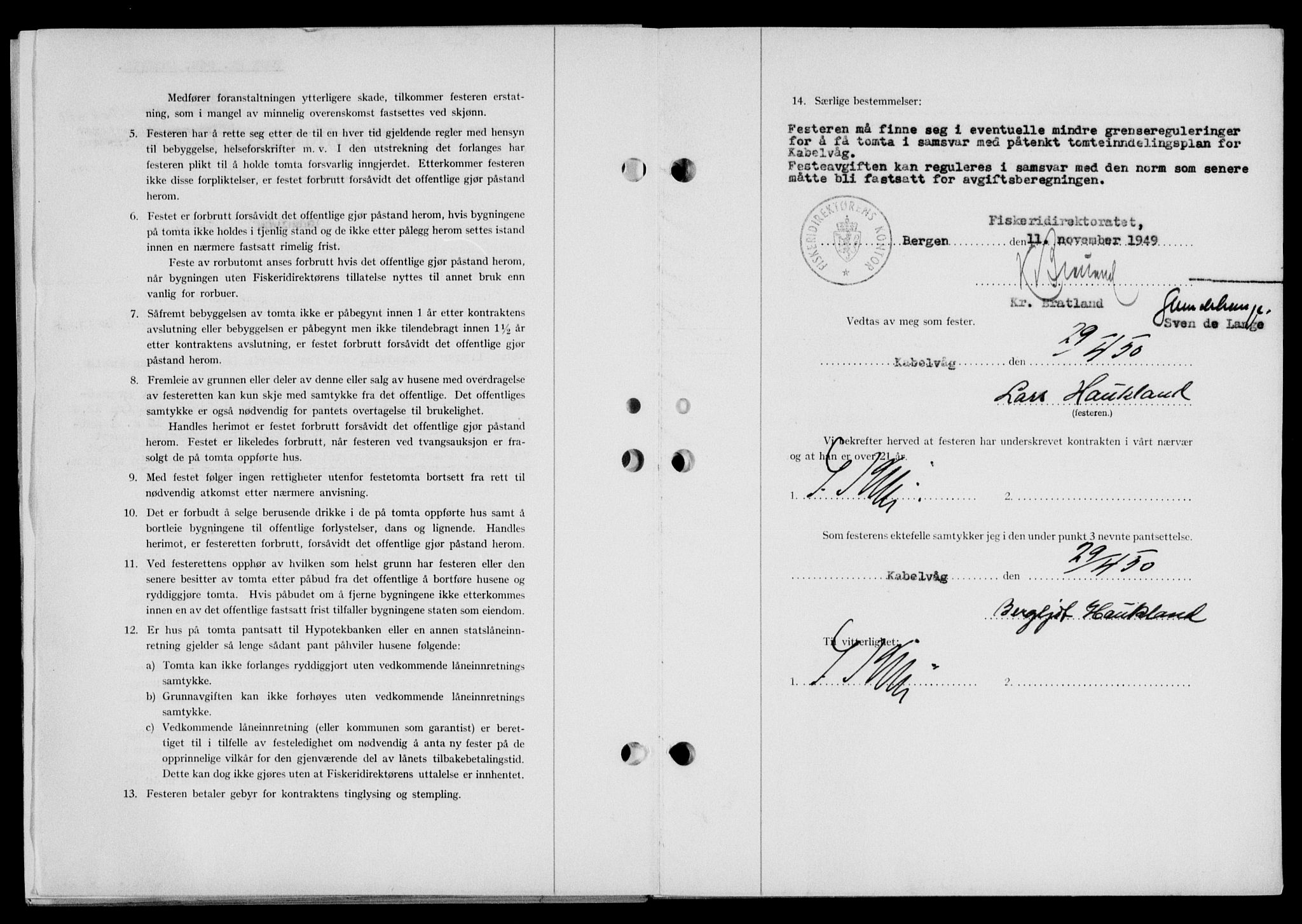 Lofoten sorenskriveri, SAT/A-0017/1/2/2C/L0023a: Mortgage book no. 23a, 1950-1950, Diary no: : 1066/1950