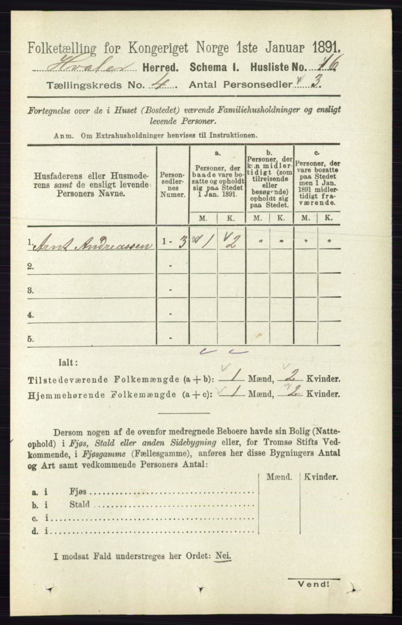 RA, 1891 census for 0111 Hvaler, 1891, p. 2575