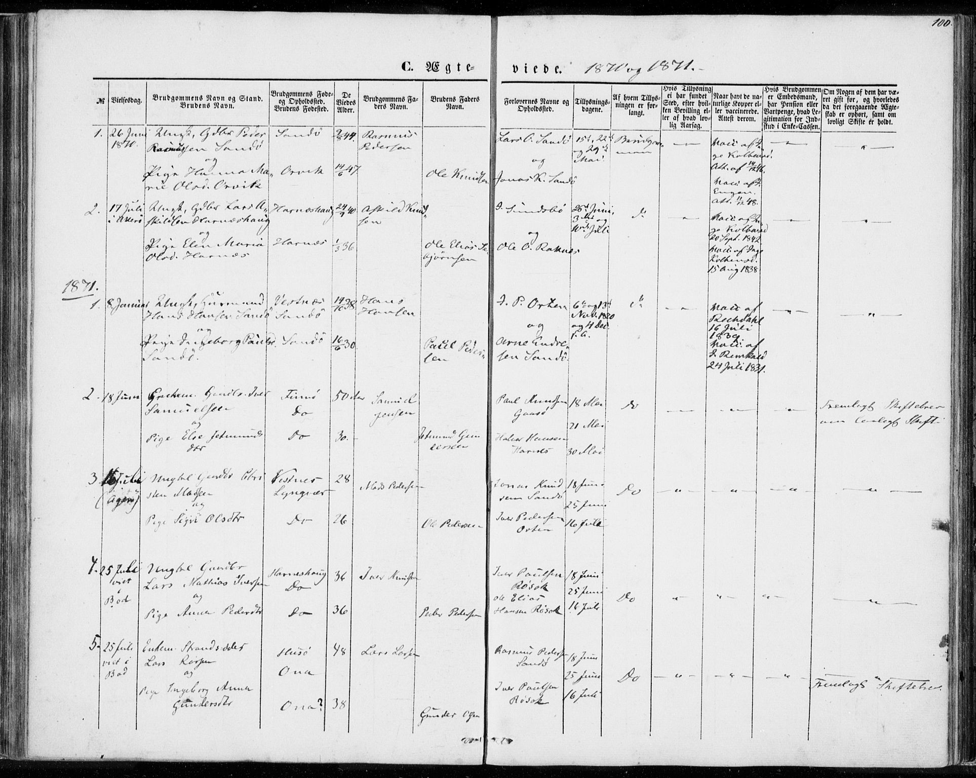 Ministerialprotokoller, klokkerbøker og fødselsregistre - Møre og Romsdal, AV/SAT-A-1454/561/L0728: Parish register (official) no. 561A02, 1858-1878, p. 100