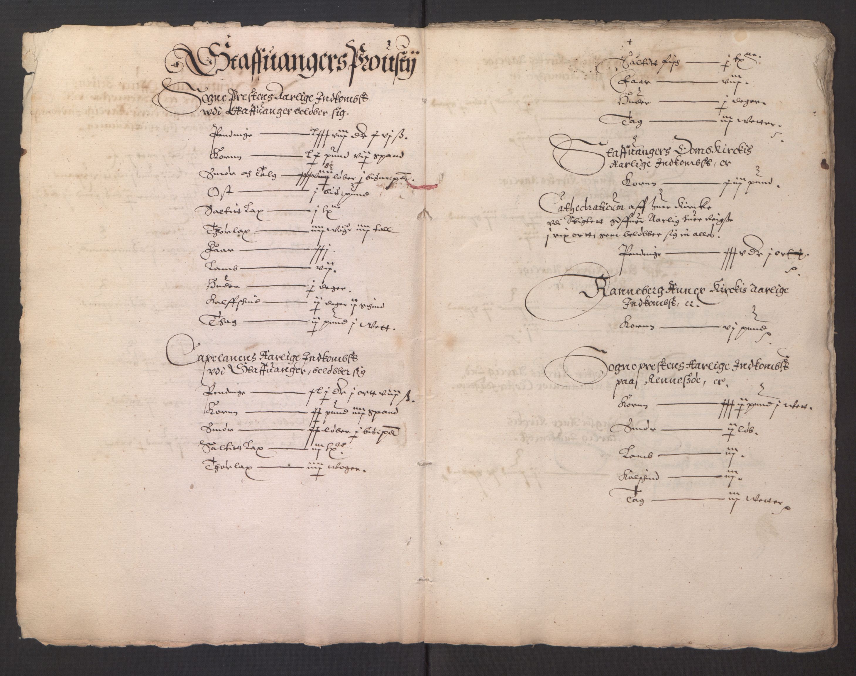 Stattholderembetet 1572-1771, AV/RA-EA-2870/Ek/L0014/0002: Jordebøker til utlikning av rosstjeneste 1624-1626: / Kirke- og prestebolsinntekter i Stavanger bispedømme, 1625, p. 6