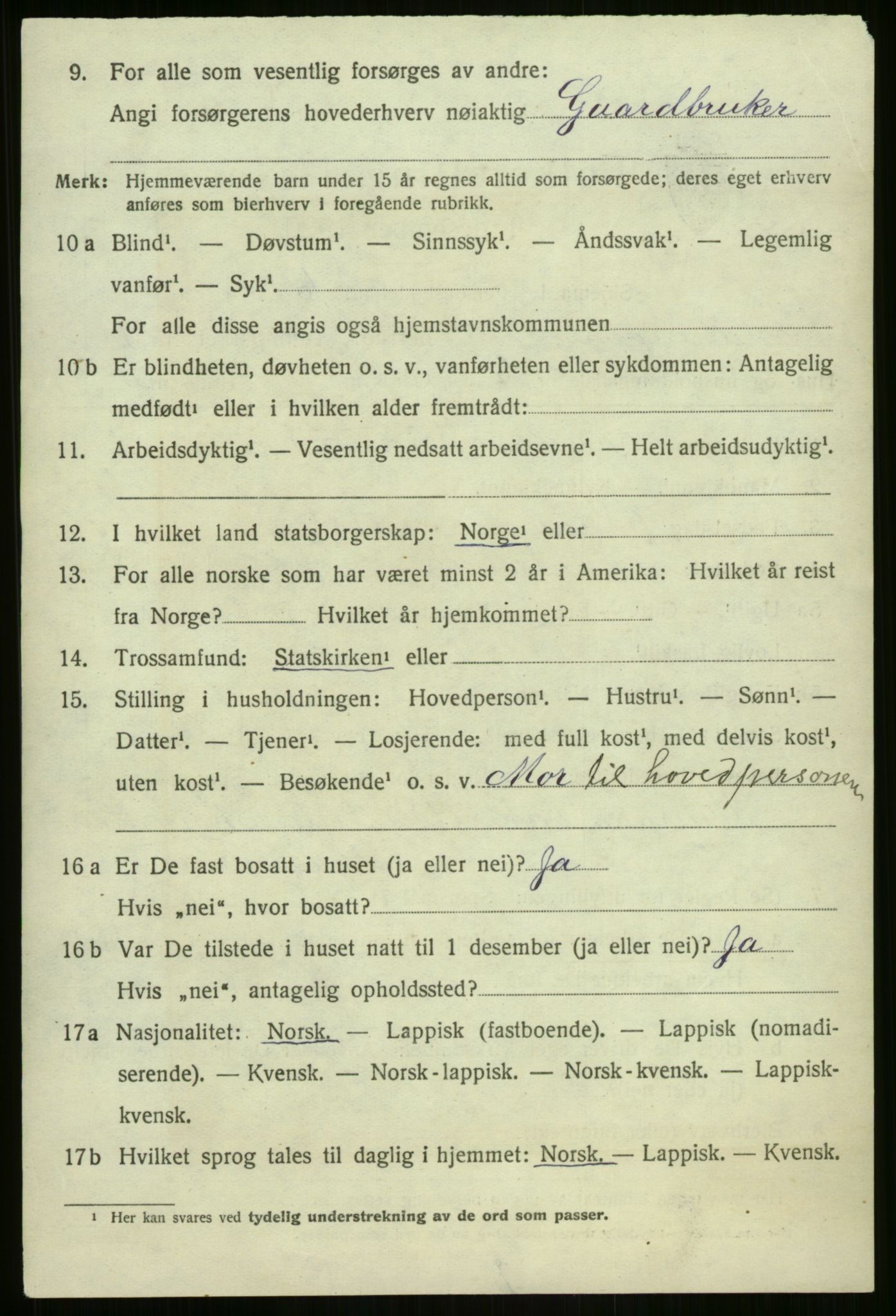 SATØ, 1920 census for Malangen, 1920, p. 811