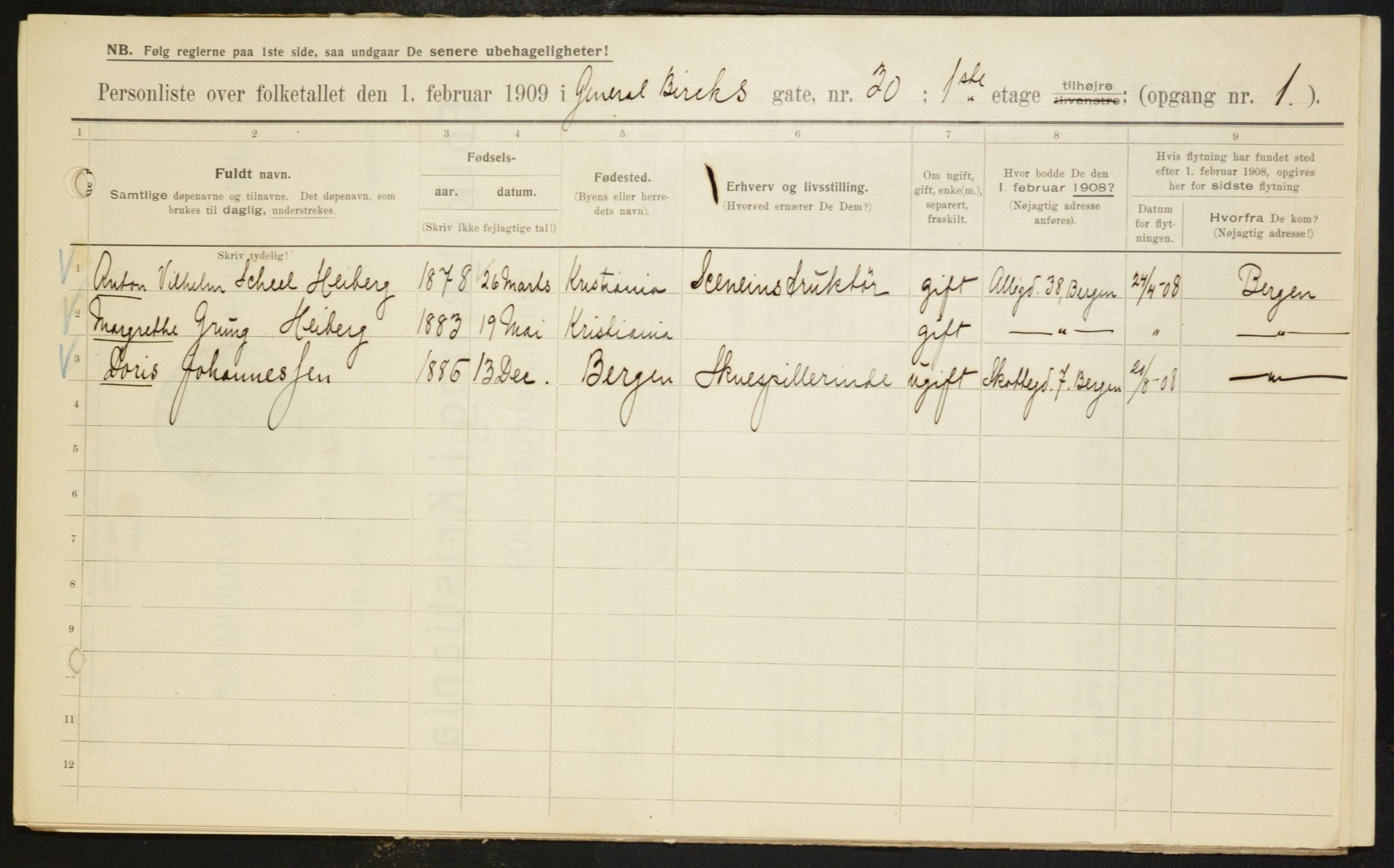 OBA, Municipal Census 1909 for Kristiania, 1909, p. 26403