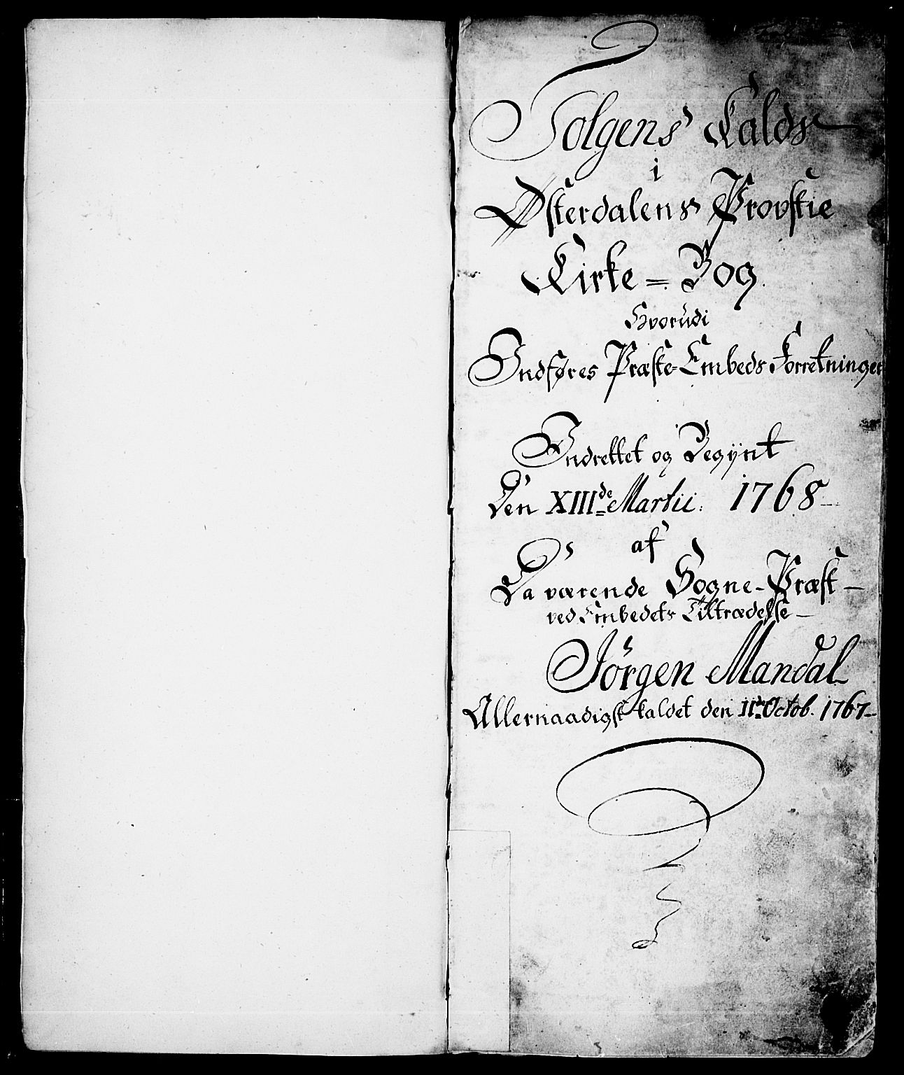 Tolga prestekontor, SAH/PREST-062/K/L0002: Parish register (official) no. 2, 1768-1786, p. 1