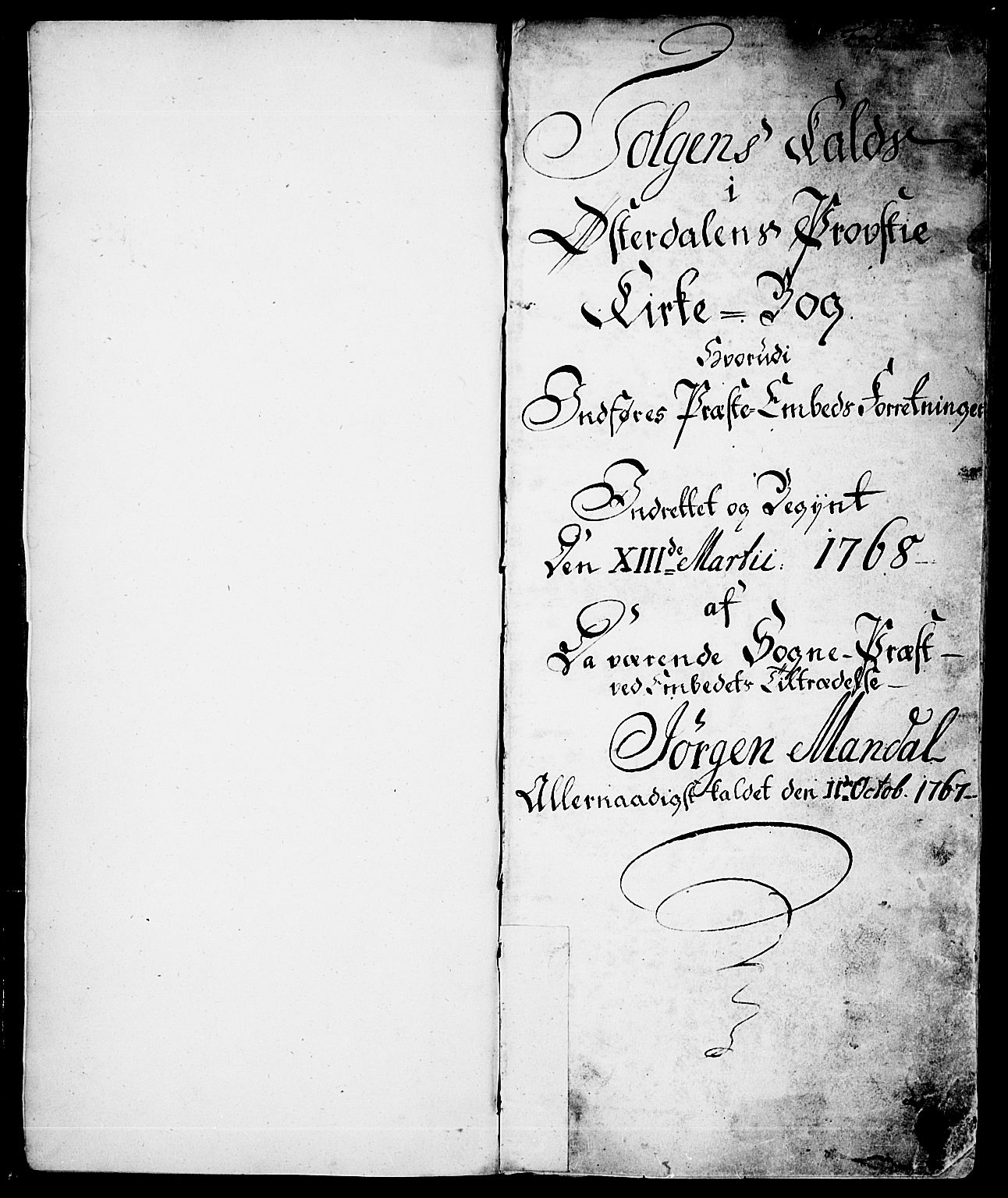 Tolga prestekontor, AV/SAH-PREST-062/K/L0002: Parish register (official) no. 2, 1768-1786, p. 1