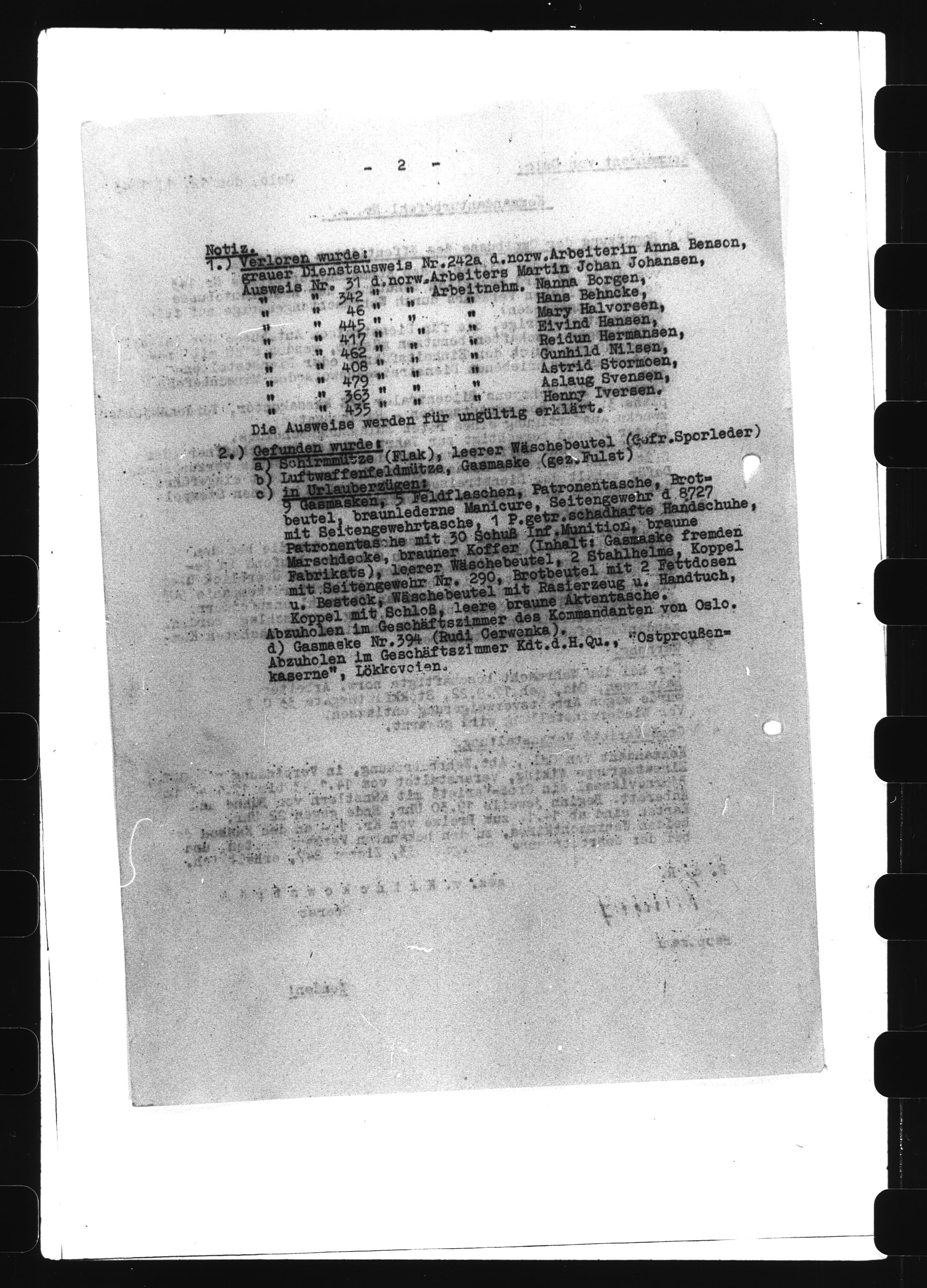 Documents Section, AV/RA-RAFA-2200/V/L0062: Film med LMDC Serial Numbers, 1940-1945, p. 362