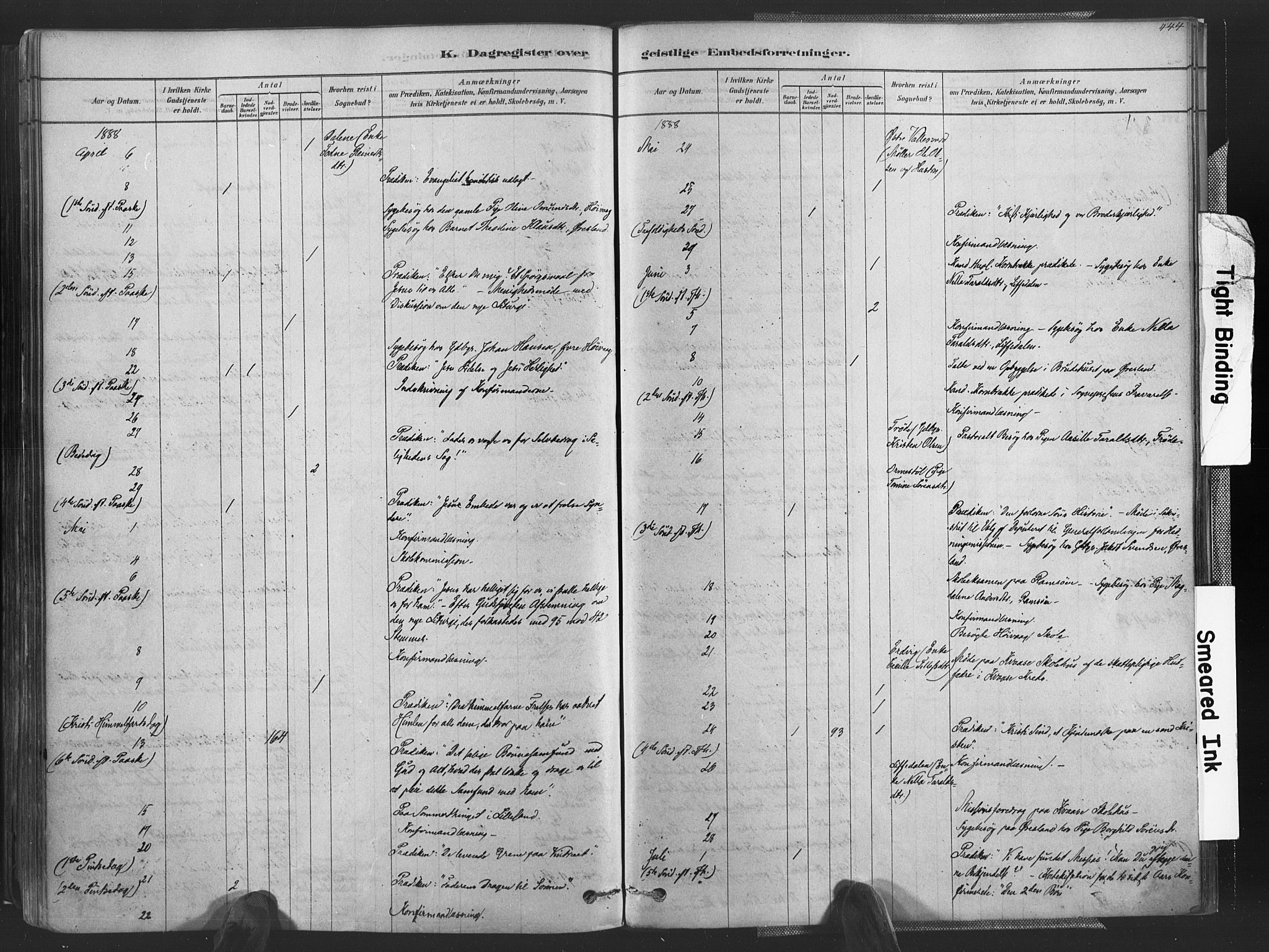 Høvåg sokneprestkontor, AV/SAK-1111-0025/F/Fa/L0005: Parish register (official) no. A 5, 1878-1893, p. 444