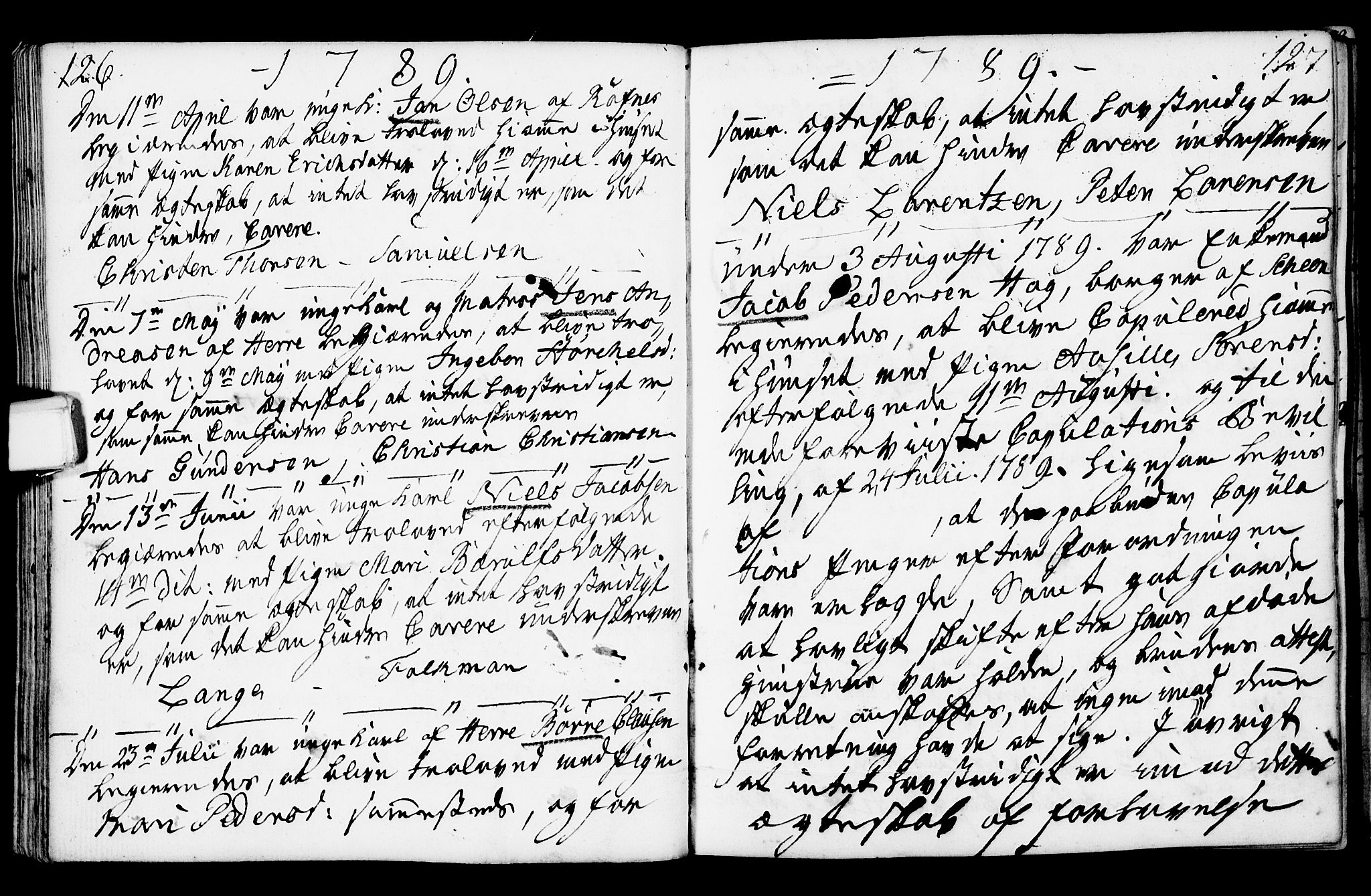 Porsgrunn kirkebøker , AV/SAKO-A-104/F/Fa/L0003: Parish register (official) no. 3, 1764-1814, p. 126-127