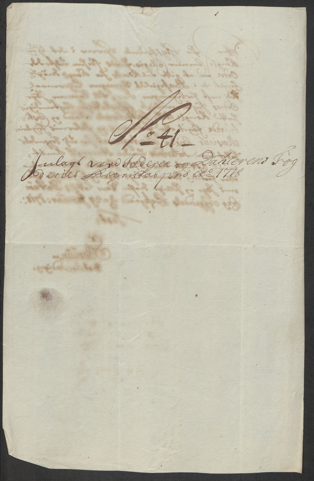 Rentekammeret inntil 1814, Reviderte regnskaper, Fogderegnskap, AV/RA-EA-4092/R46/L2743: Fogderegnskap Jæren og Dalane, 1718, p. 171