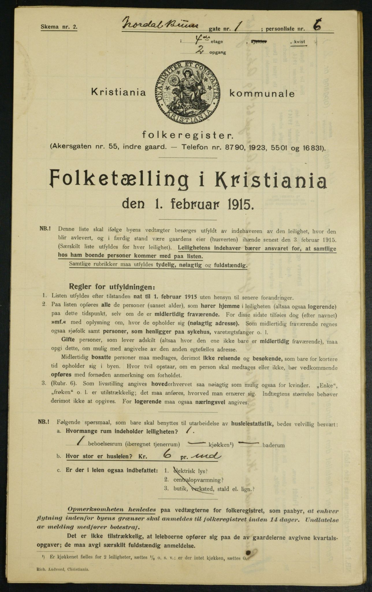 OBA, Municipal Census 1915 for Kristiania, 1915, p. 71555