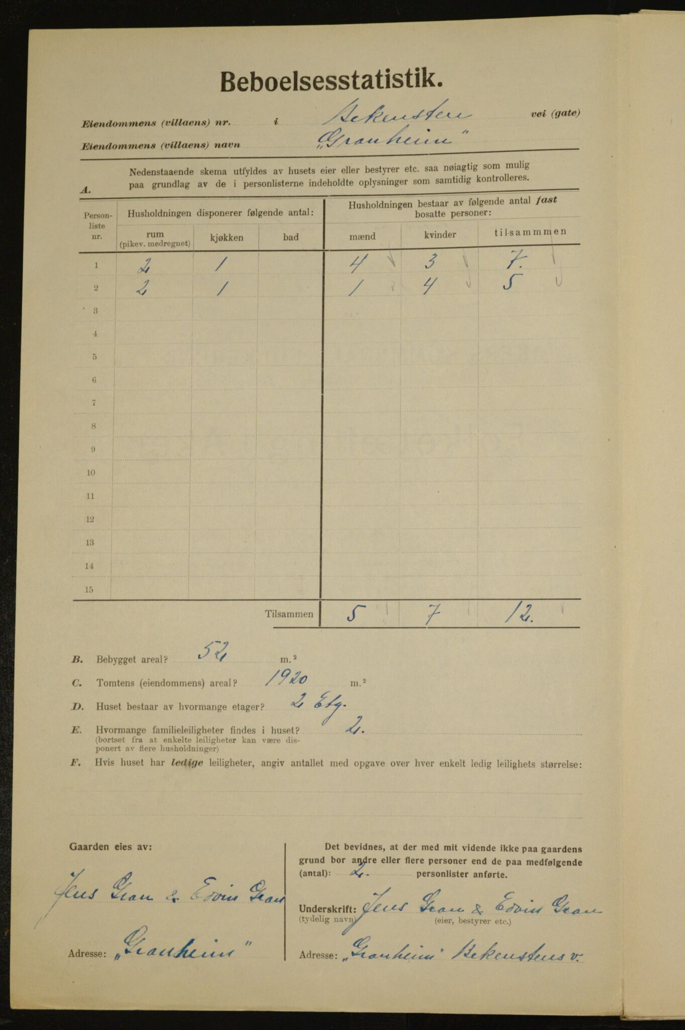 , Municipal Census 1923 for Aker, 1923, p. 22805