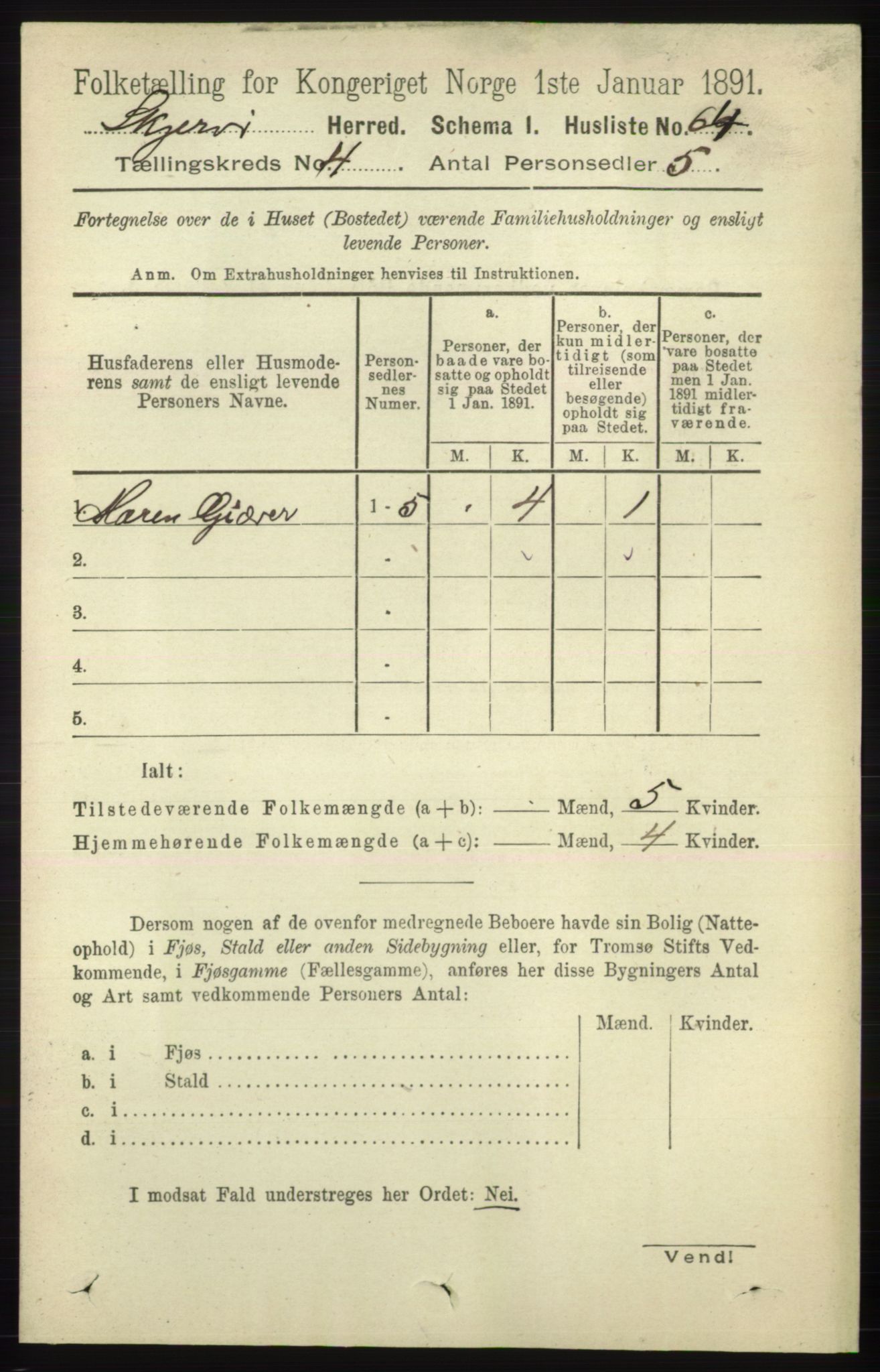 RA, 1891 census for 1941 Skjervøy, 1891, p. 2287