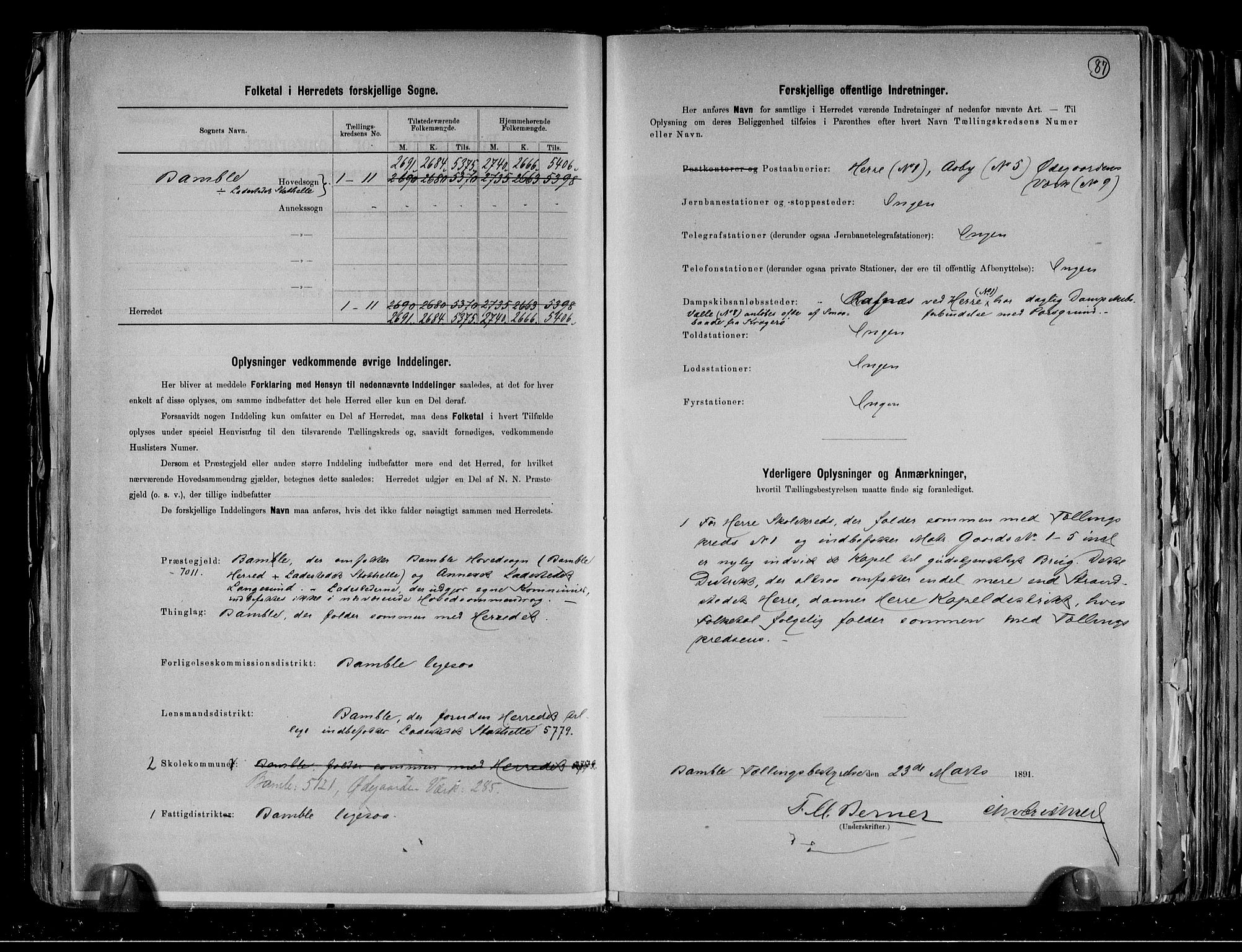 RA, 1891 census for 0814 Bamble, 1891, p. 3