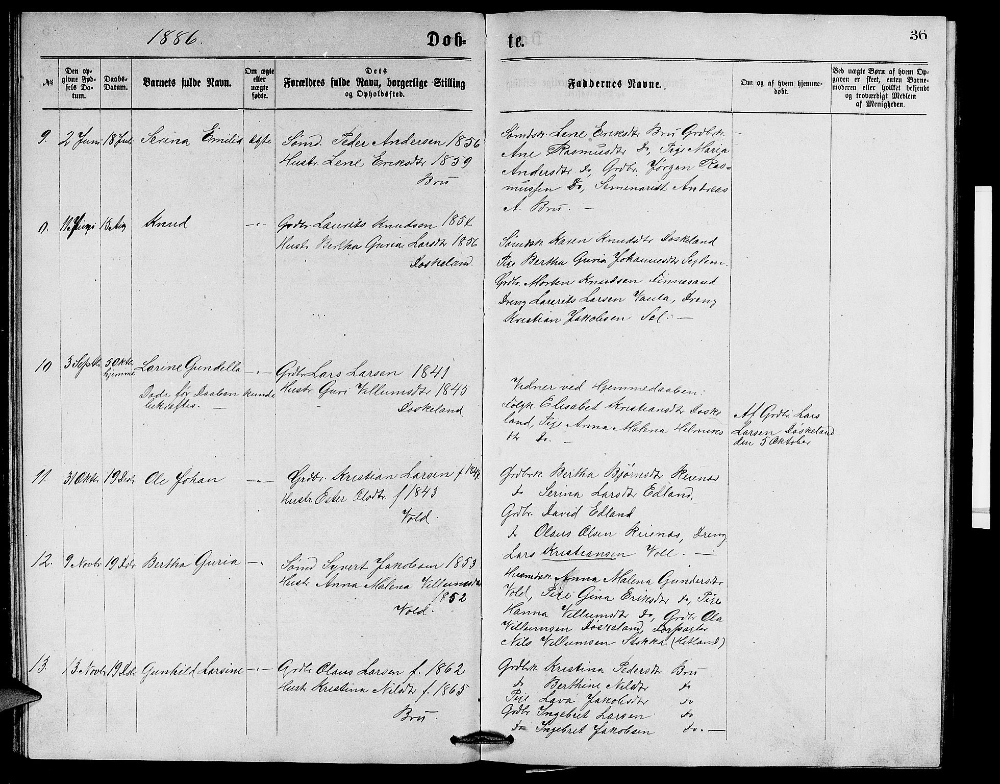 Rennesøy sokneprestkontor, SAST/A -101827/H/Ha/Hab/L0005: Parish register (copy) no. B 5, 1871-1890, p. 36