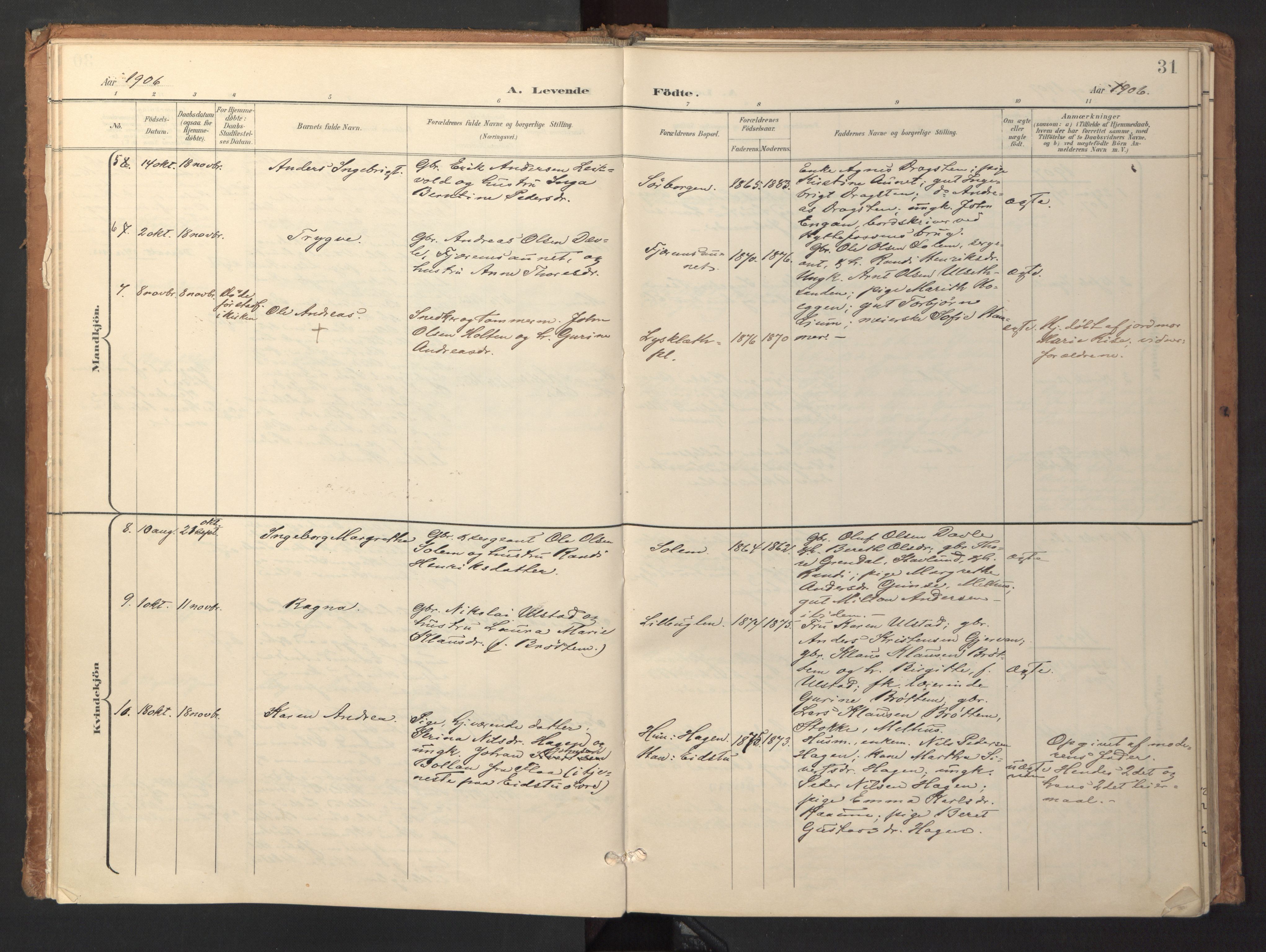 Ministerialprotokoller, klokkerbøker og fødselsregistre - Sør-Trøndelag, SAT/A-1456/618/L0448: Parish register (official) no. 618A11, 1898-1916, p. 31