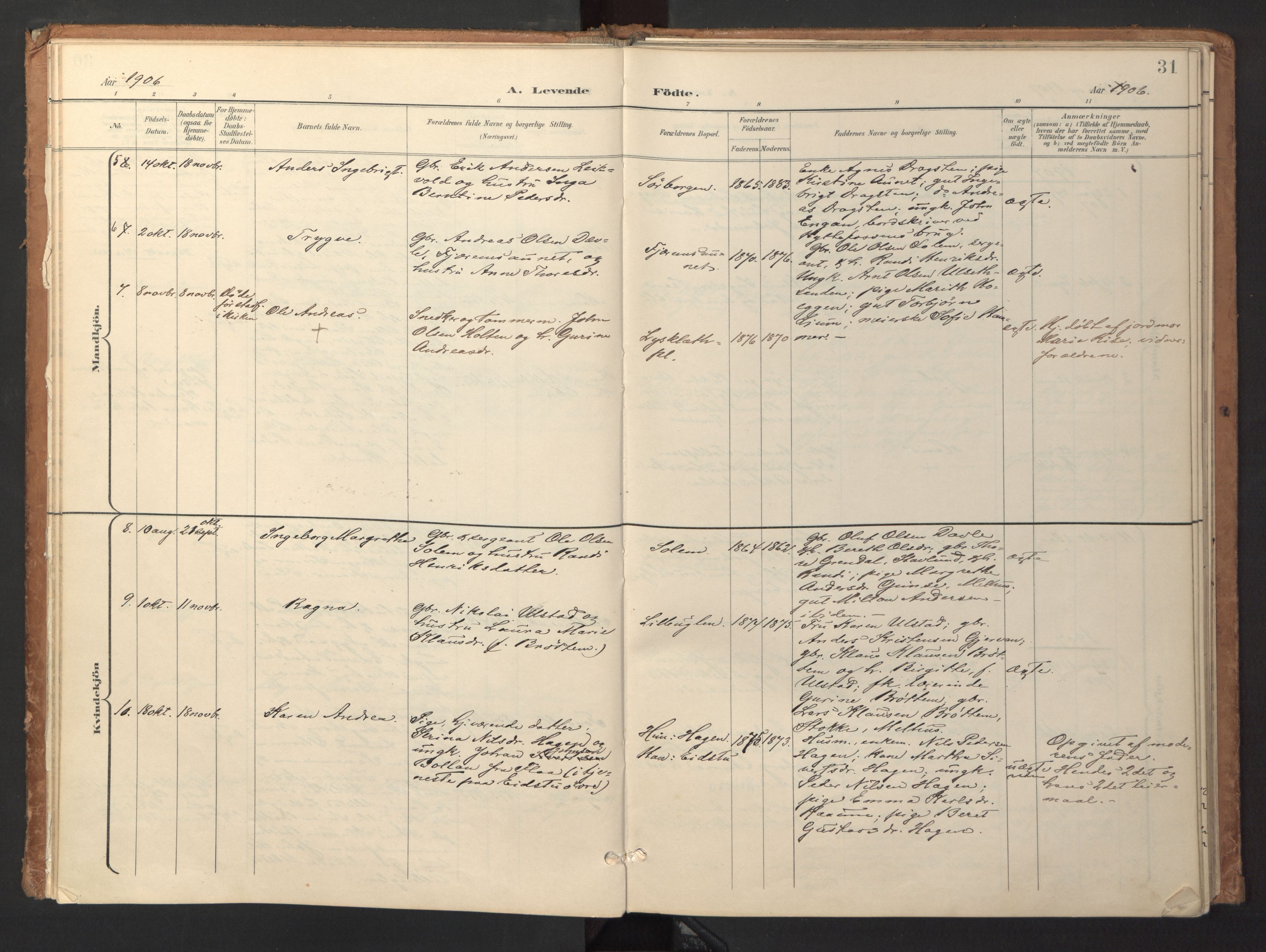 Ministerialprotokoller, klokkerbøker og fødselsregistre - Sør-Trøndelag, AV/SAT-A-1456/618/L0448: Parish register (official) no. 618A11, 1898-1916, p. 31