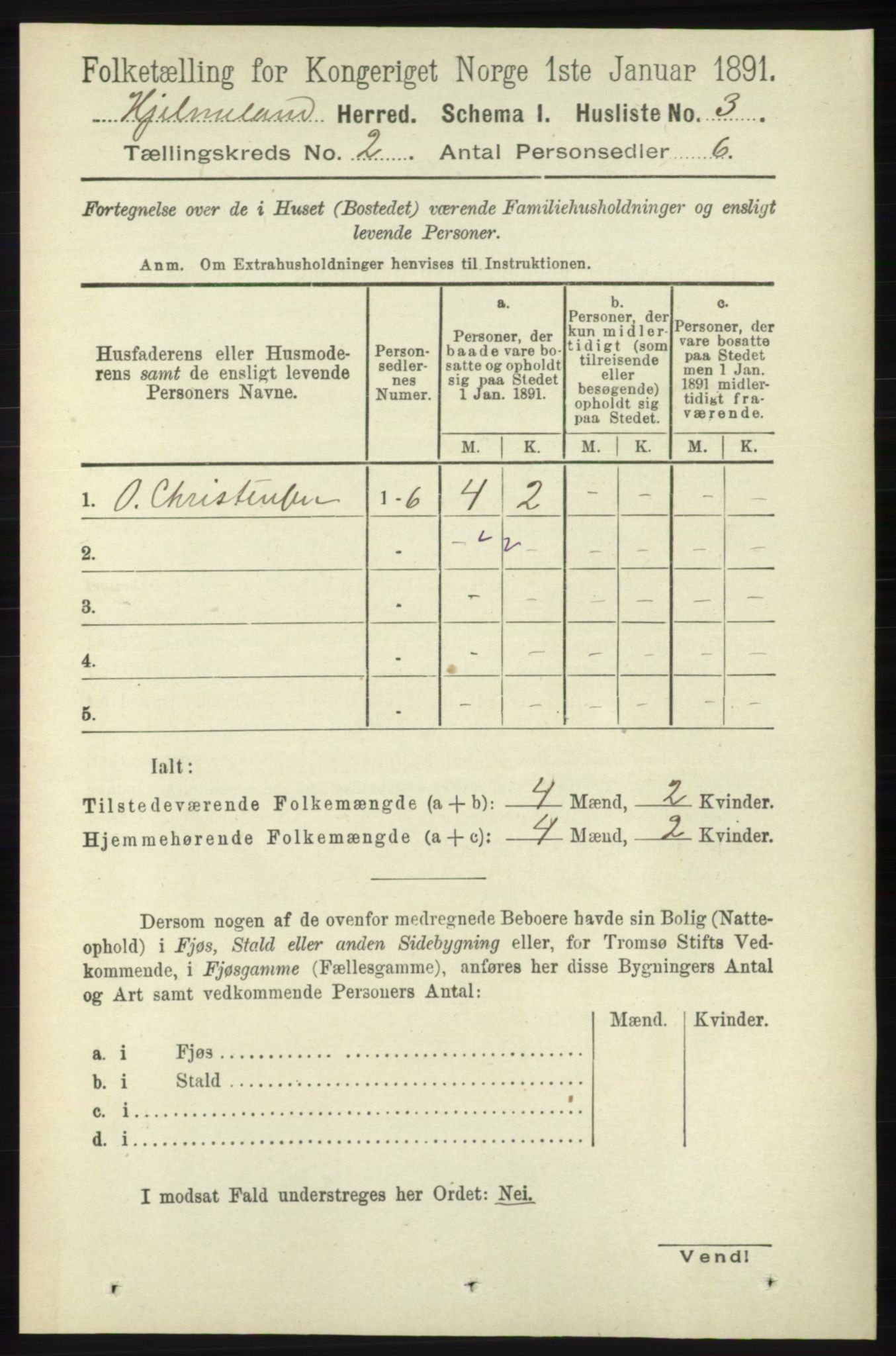 RA, 1891 census for 1133 Hjelmeland, 1891, p. 322