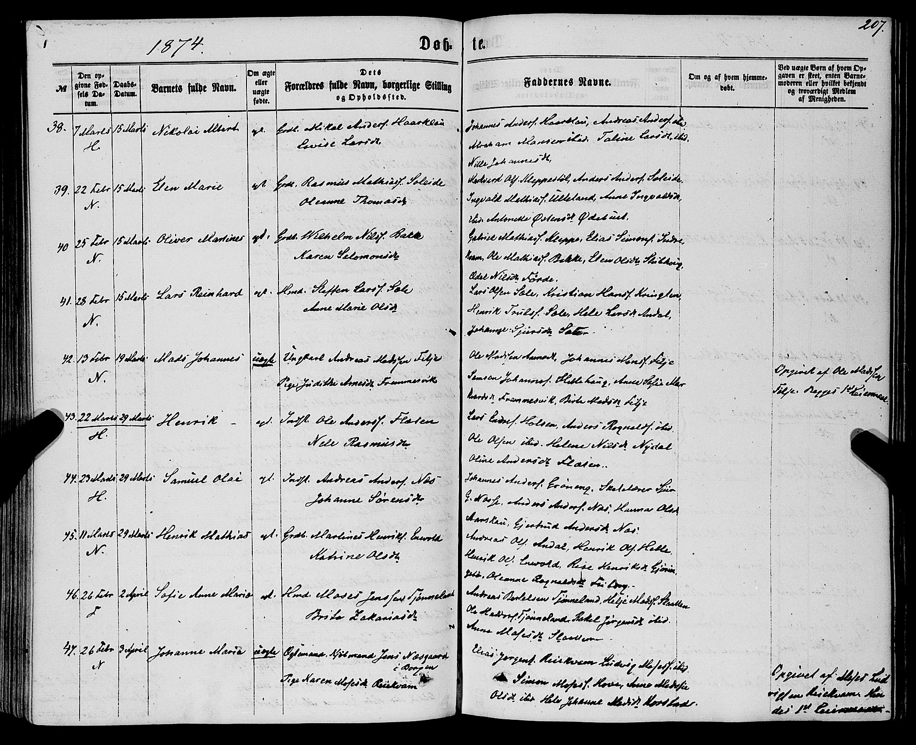 Førde sokneprestembete, AV/SAB-A-79901/H/Haa/Haaa/L0009: Parish register (official) no. A 9, 1861-1877, p. 207