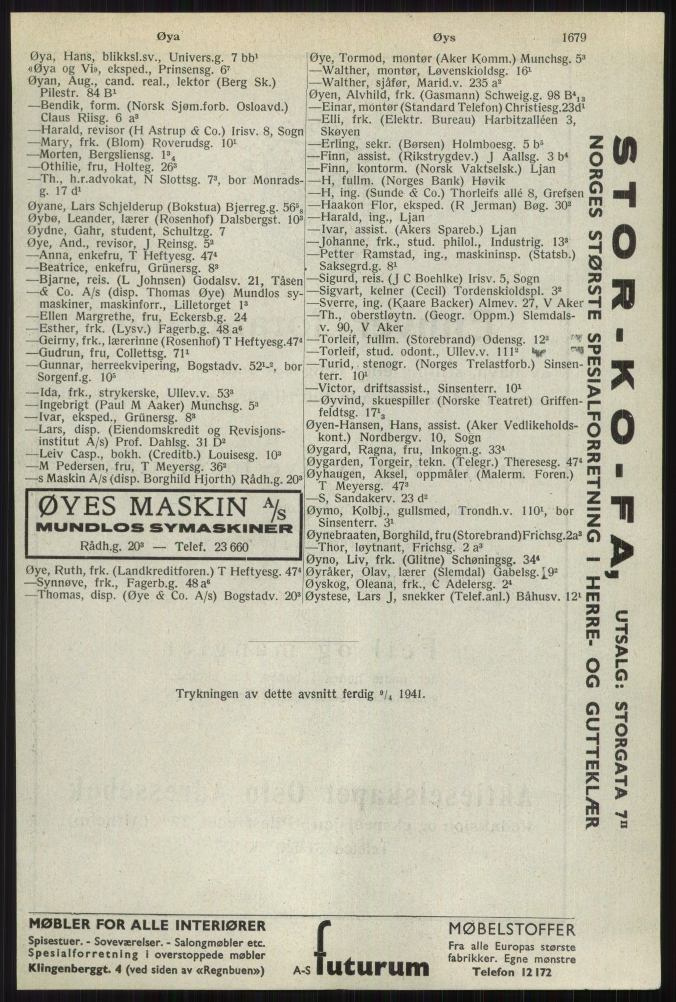 Kristiania/Oslo adressebok, PUBL/-, 1941, p. 1679