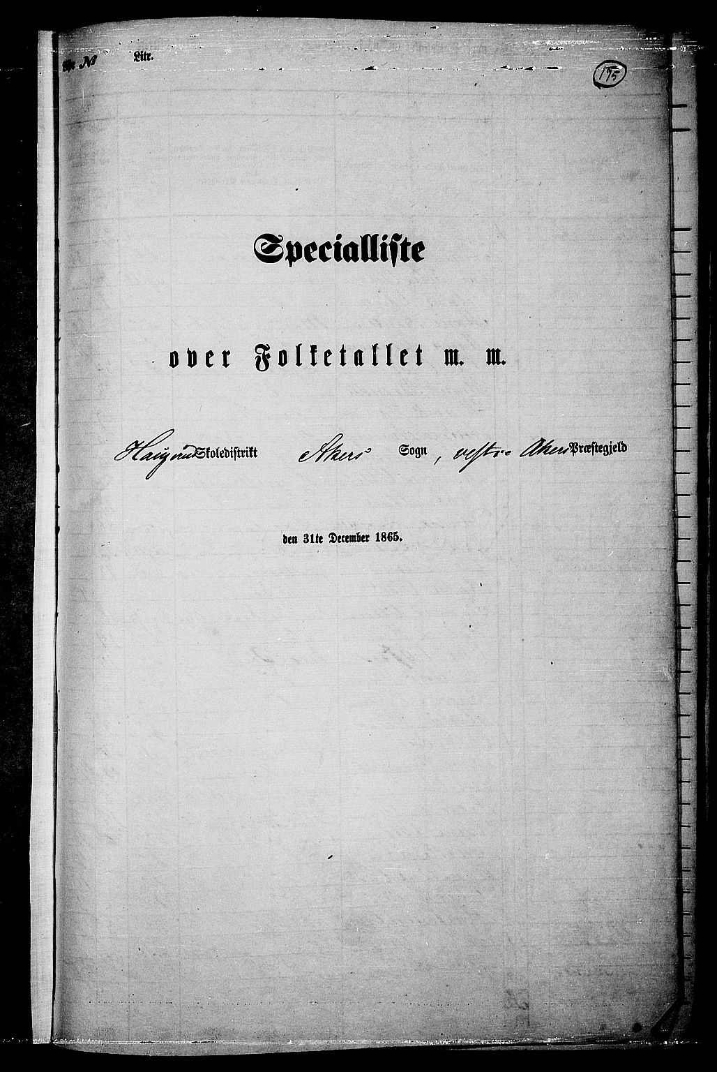 RA, 1865 census for Vestre Aker, 1865, p. 156