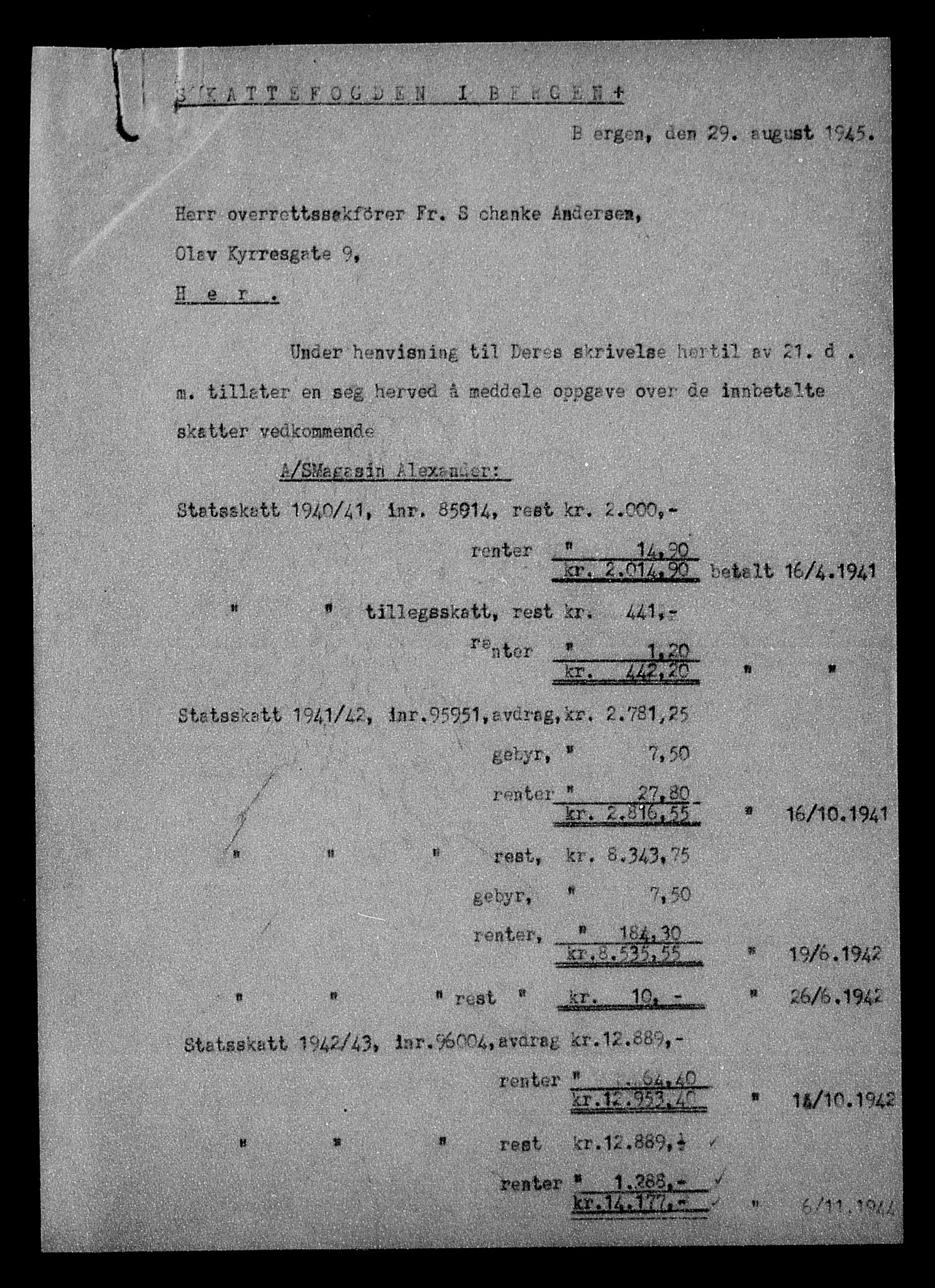 Justisdepartementet, Tilbakeføringskontoret for inndratte formuer, AV/RA-S-1564/H/Hc/Hcd/L0994: --, 1945-1947, p. 39