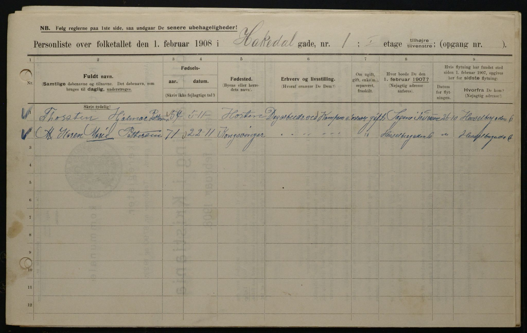 OBA, Municipal Census 1908 for Kristiania, 1908, p. 30728