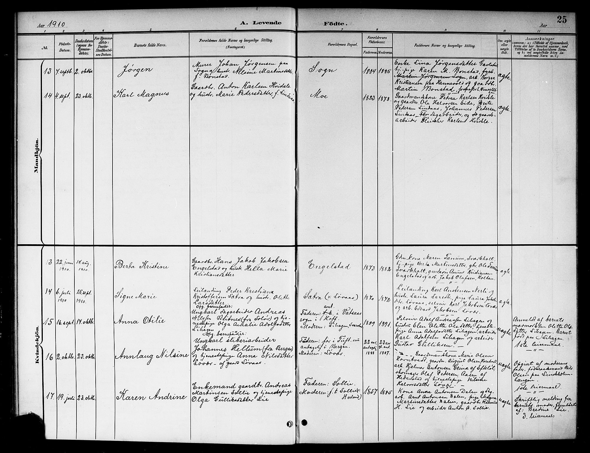 Lardal kirkebøker, SAKO/A-350/G/Ga/L0002: Parish register (copy) no. I 2, 1901-1916, p. 25