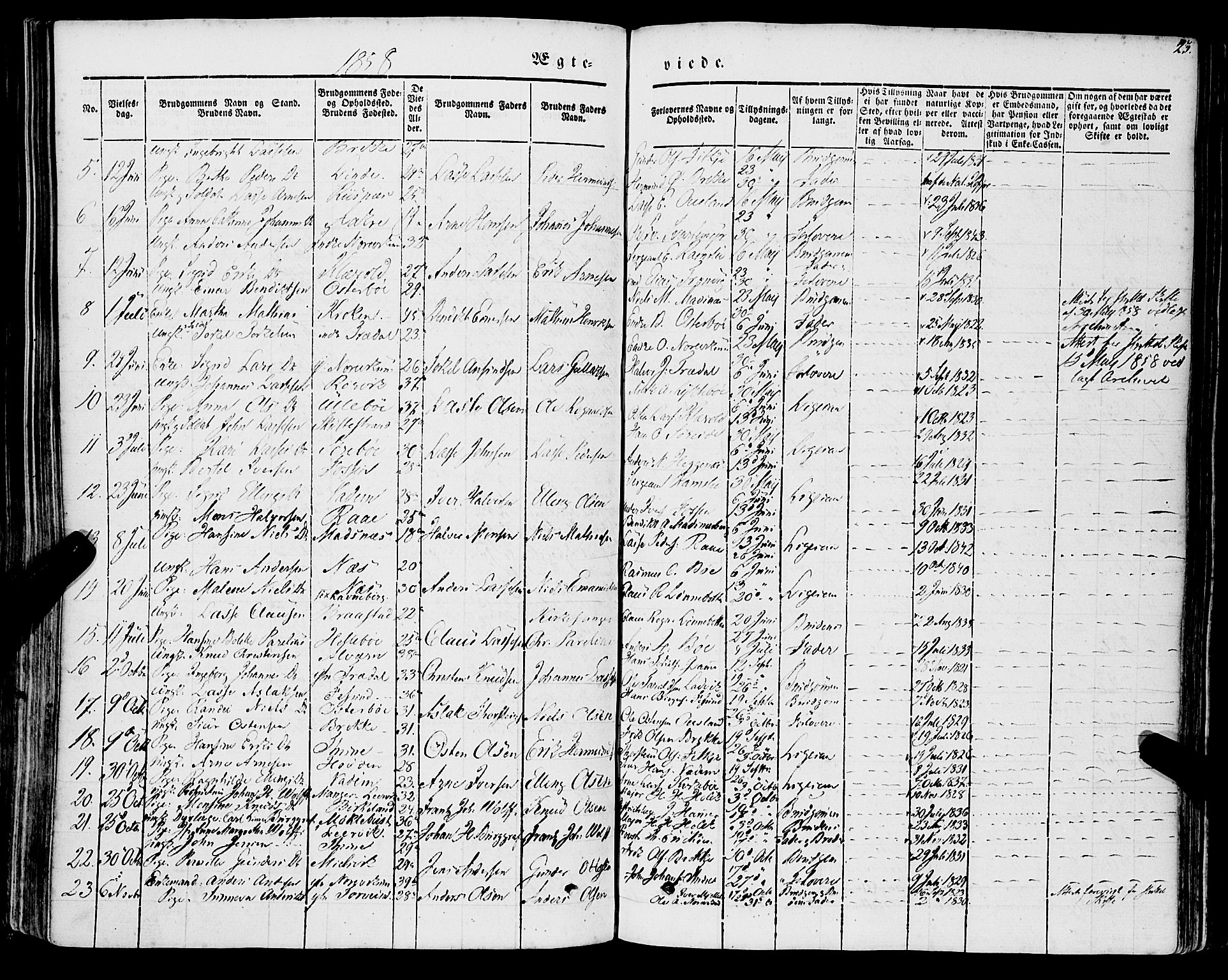 Lavik sokneprestembete, SAB/A-80901: Parish register (official) no. A 3, 1843-1863, p. 23