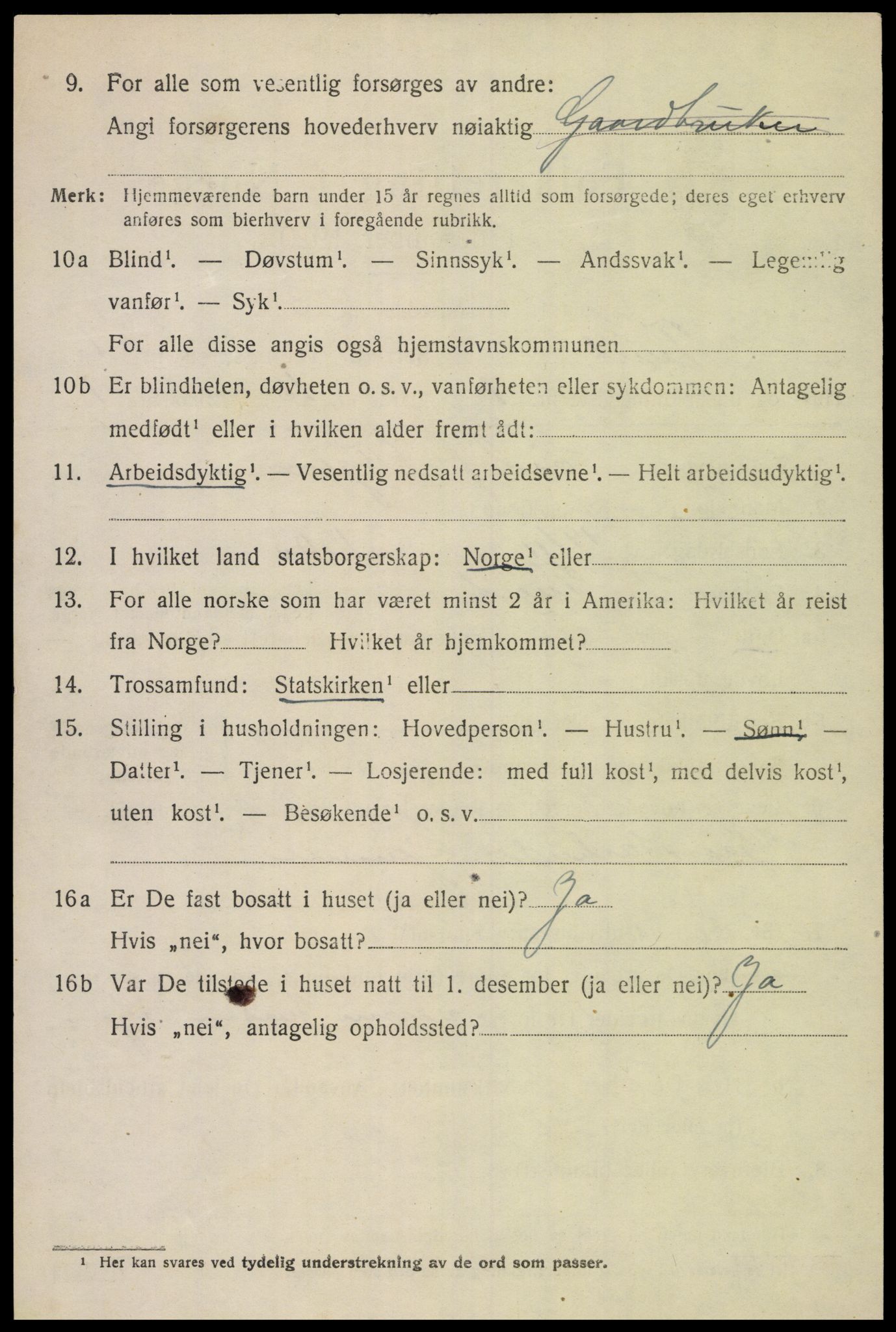 SAK, 1920 census for Tveit, 1920, p. 2763