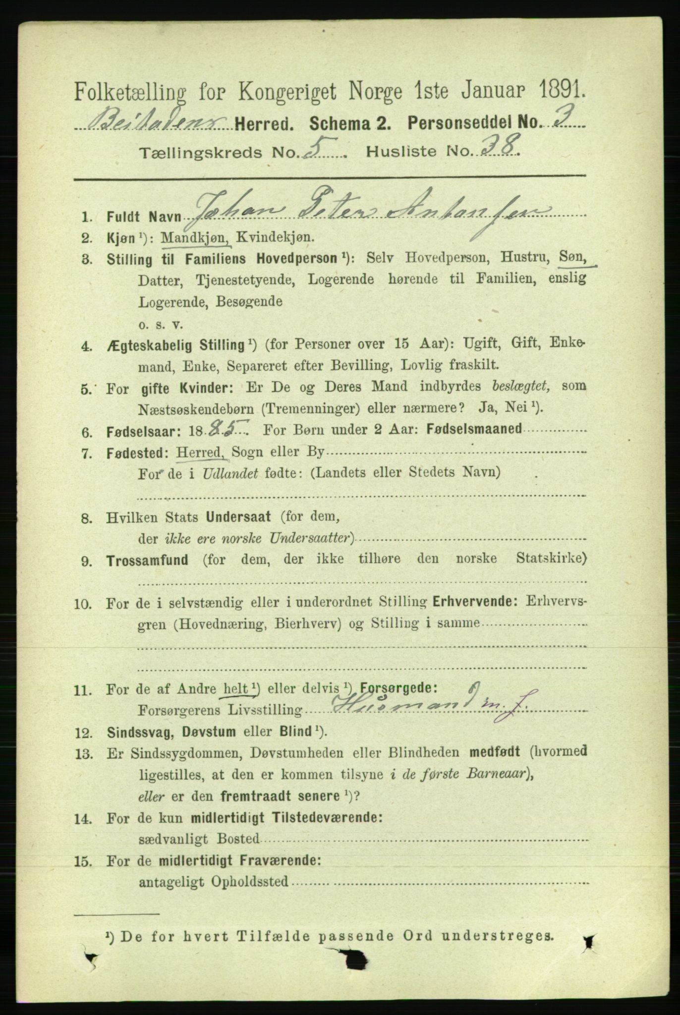 RA, 1891 census for 1727 Beitstad, 1891, p. 1493