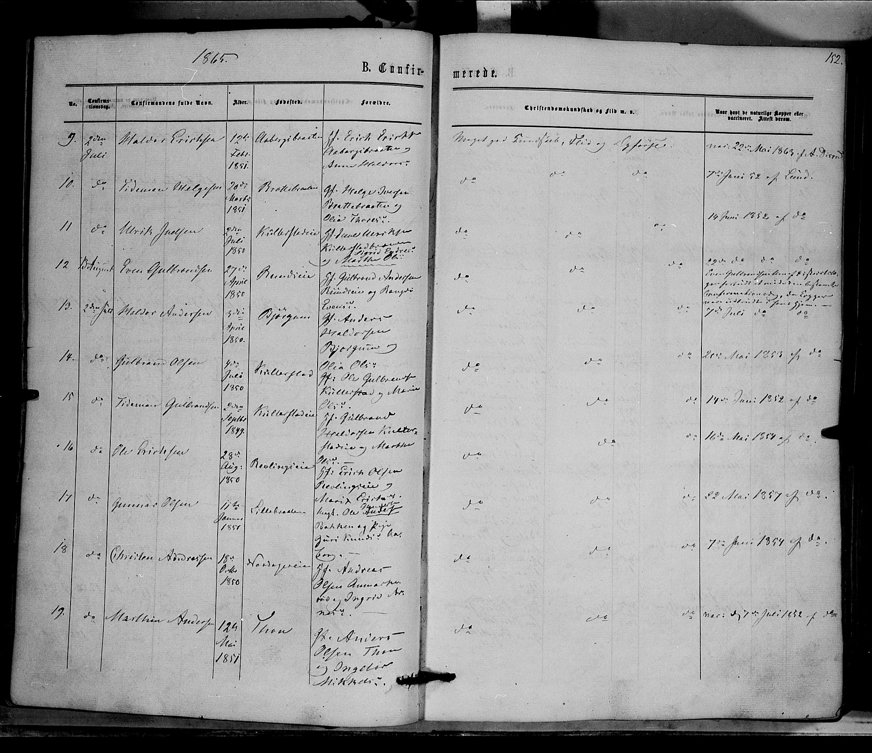 Nord-Aurdal prestekontor, AV/SAH-PREST-132/H/Ha/Haa/L0008: Parish register (official) no. 8, 1863-1875, p. 152