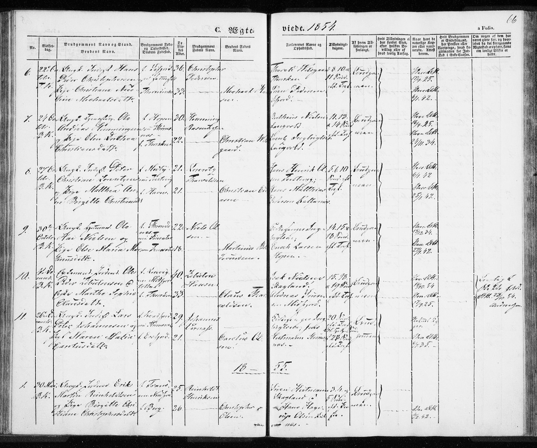 Berg sokneprestkontor, AV/SATØ-S-1318/G/Ga/Gaa/L0001kirke: Parish register (official) no. 1, 1846-1859, p. 66