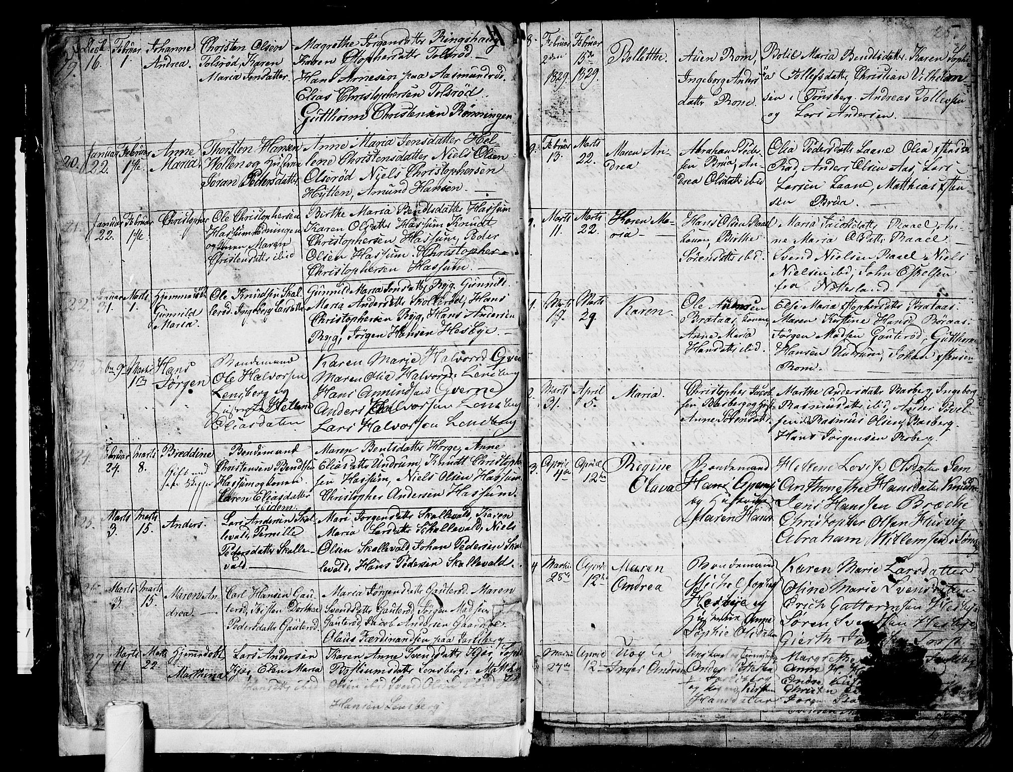 Sem kirkebøker, AV/SAKO-A-5/G/Ga/L0002: Parish register (copy) no. I 2, 1826-1844, p. 24-25