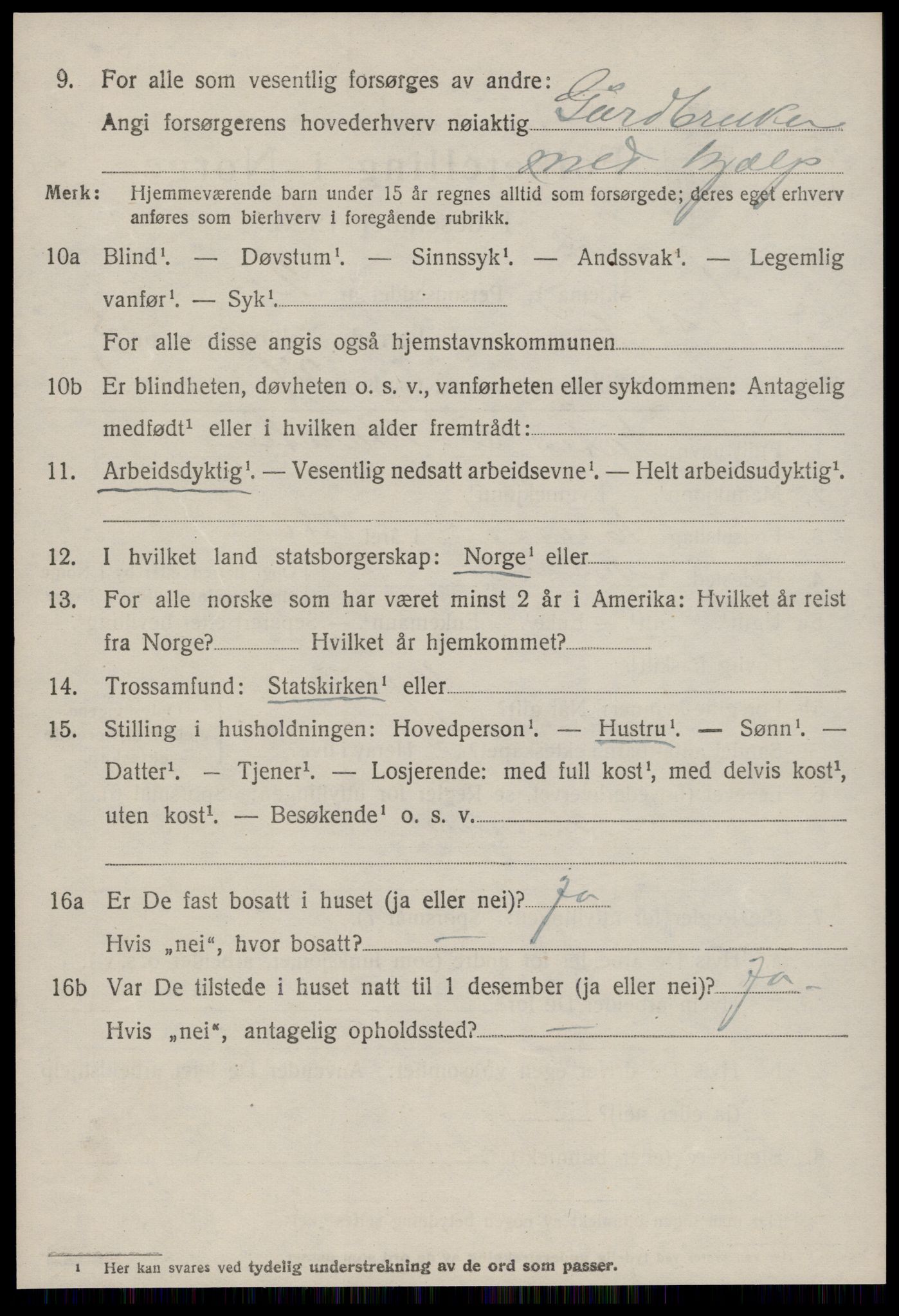 SAT, 1920 census for Nesset, 1920, p. 2213