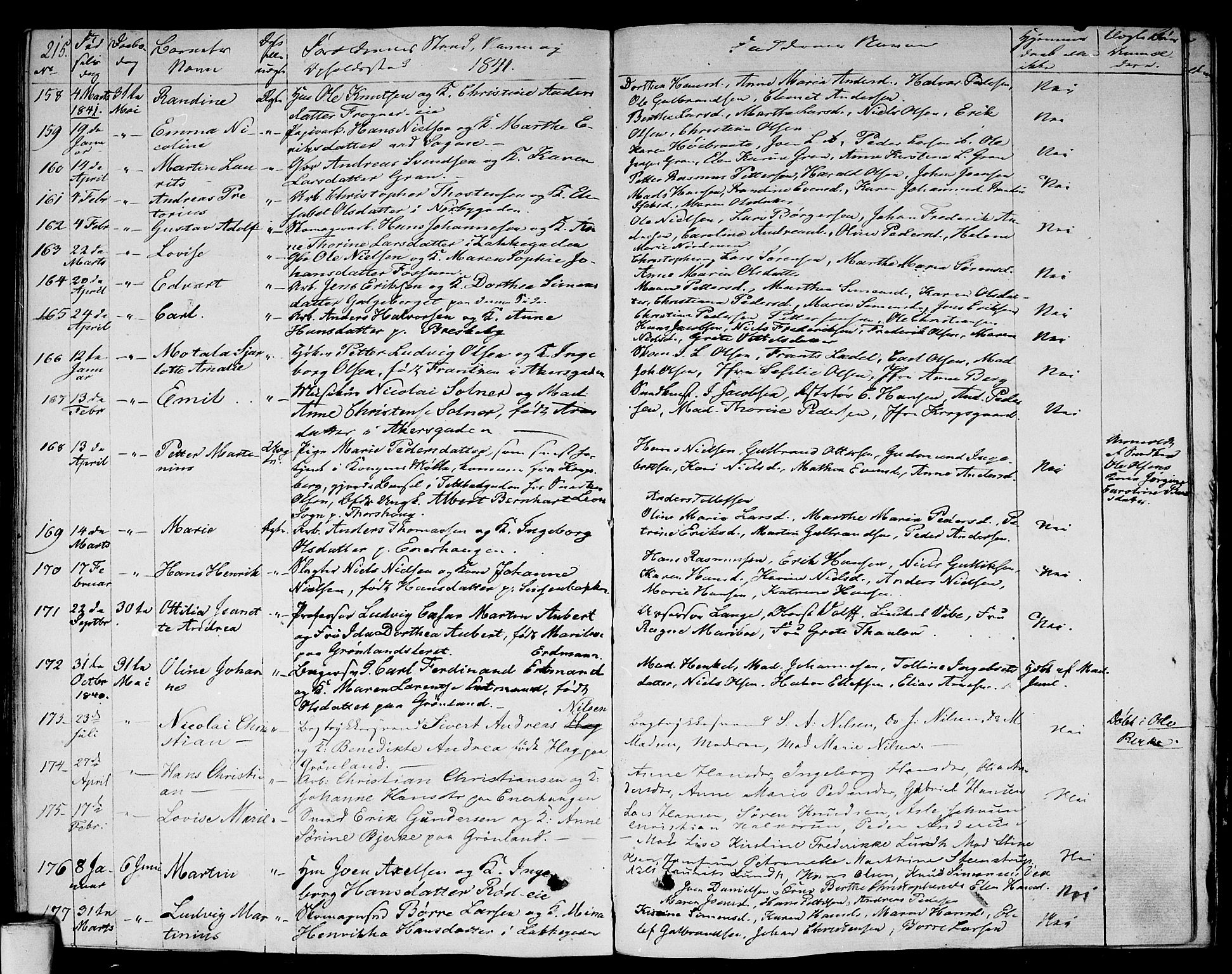 Aker prestekontor kirkebøker, SAO/A-10861/F/L0016: Parish register (official) no. 16, 1827-1841, p. 215