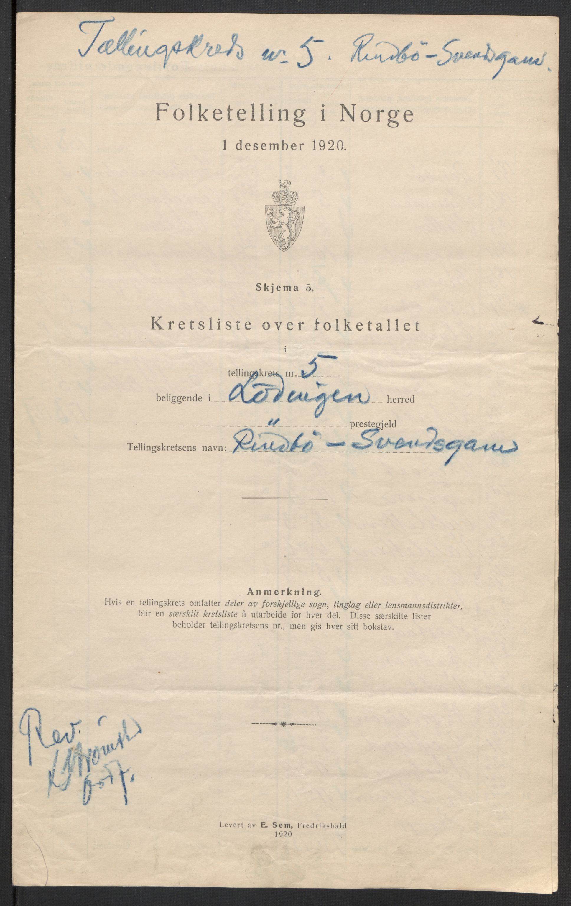 SAT, 1920 census for Lødingen, 1920, p. 18