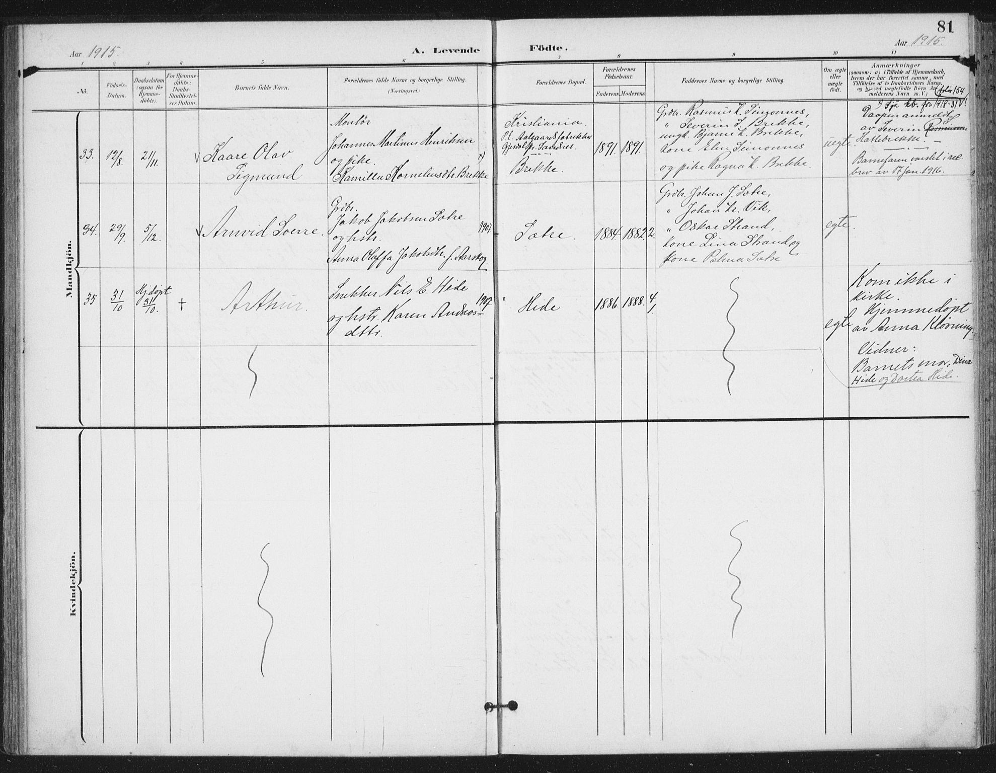 Ministerialprotokoller, klokkerbøker og fødselsregistre - Møre og Romsdal, SAT/A-1454/503/L0038: Parish register (official) no. 503A06, 1901-1917, p. 81