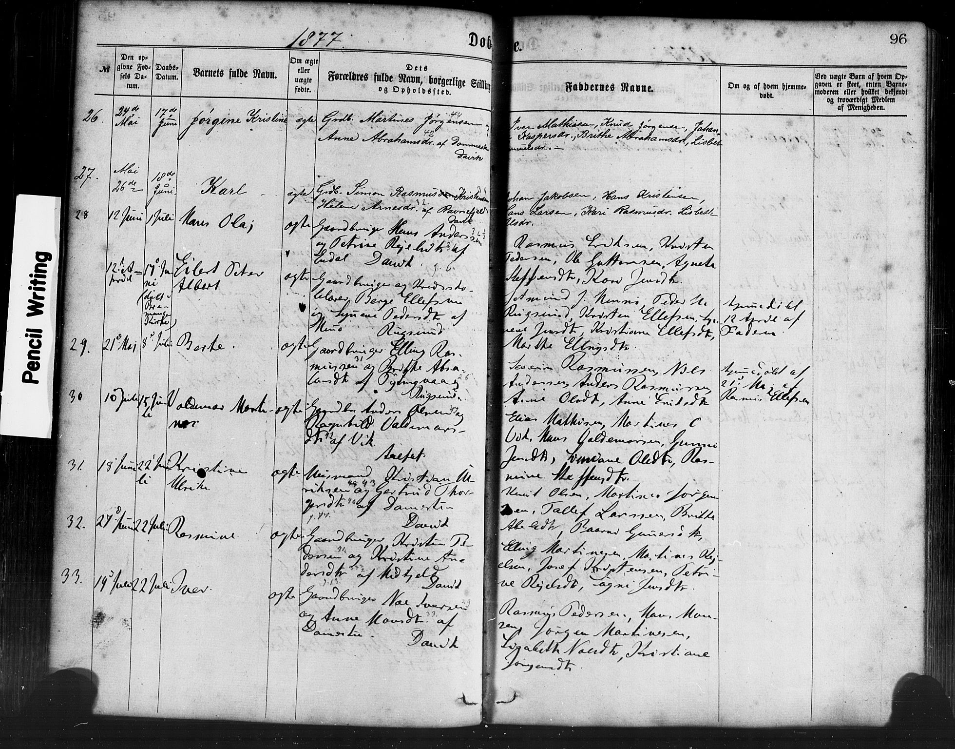 Davik sokneprestembete, AV/SAB-A-79701/H/Haa/Haaa/L0006: Parish register (official) no. A 6, 1867-1881, p. 96