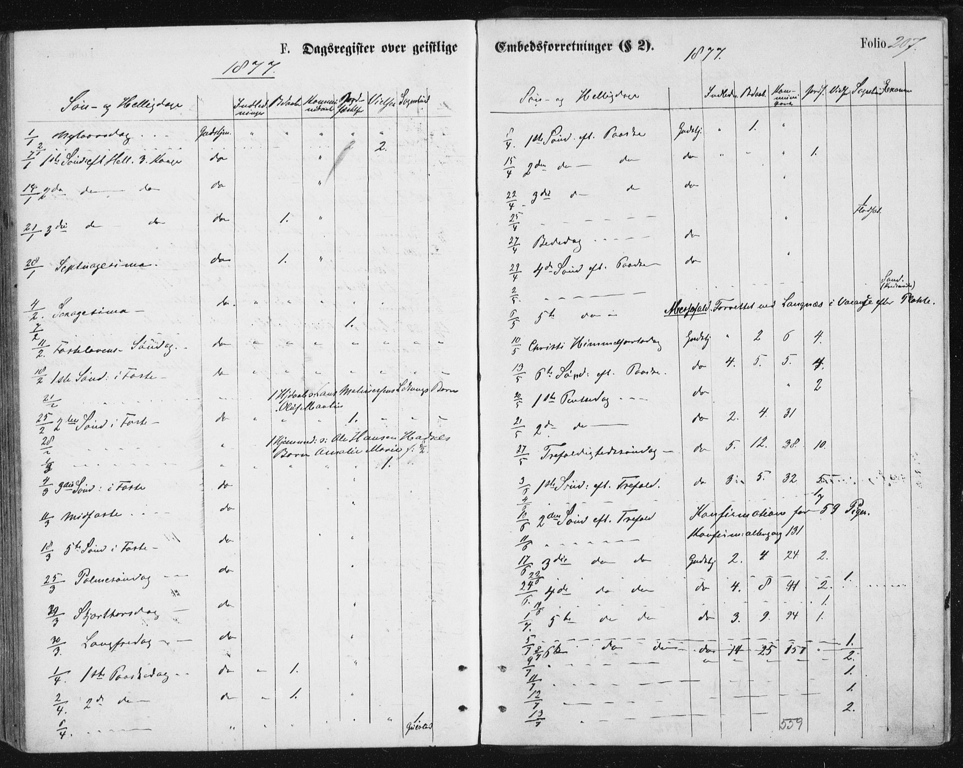 Ministerialprotokoller, klokkerbøker og fødselsregistre - Nordland, SAT/A-1459/888/L1243: Parish register (official) no. 888A09, 1876-1879, p. 207