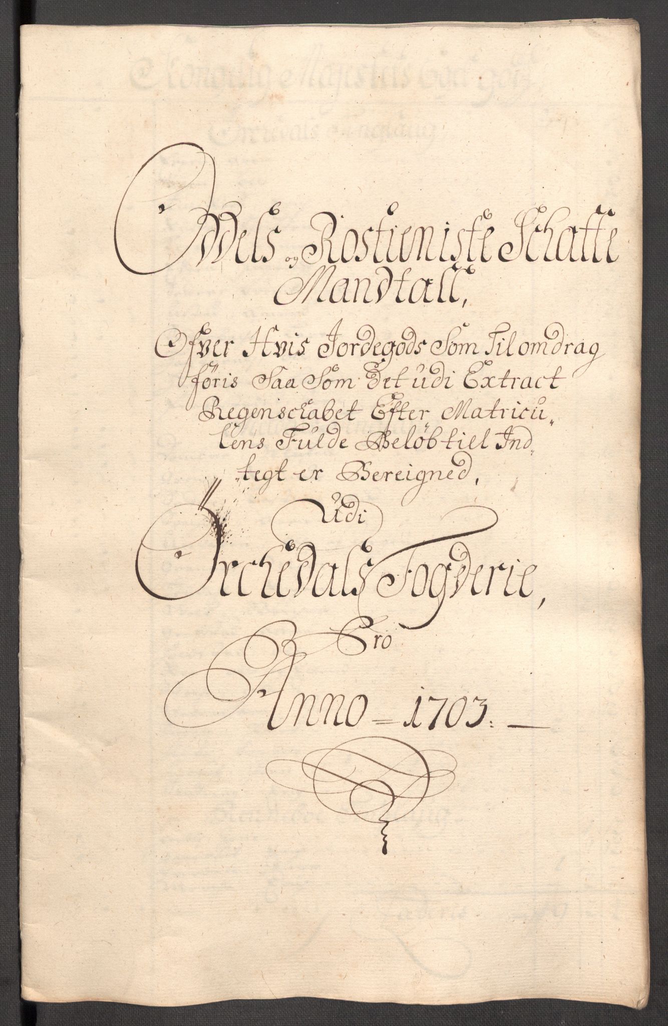 Rentekammeret inntil 1814, Reviderte regnskaper, Fogderegnskap, AV/RA-EA-4092/R60/L3953: Fogderegnskap Orkdal og Gauldal, 1703, p. 203