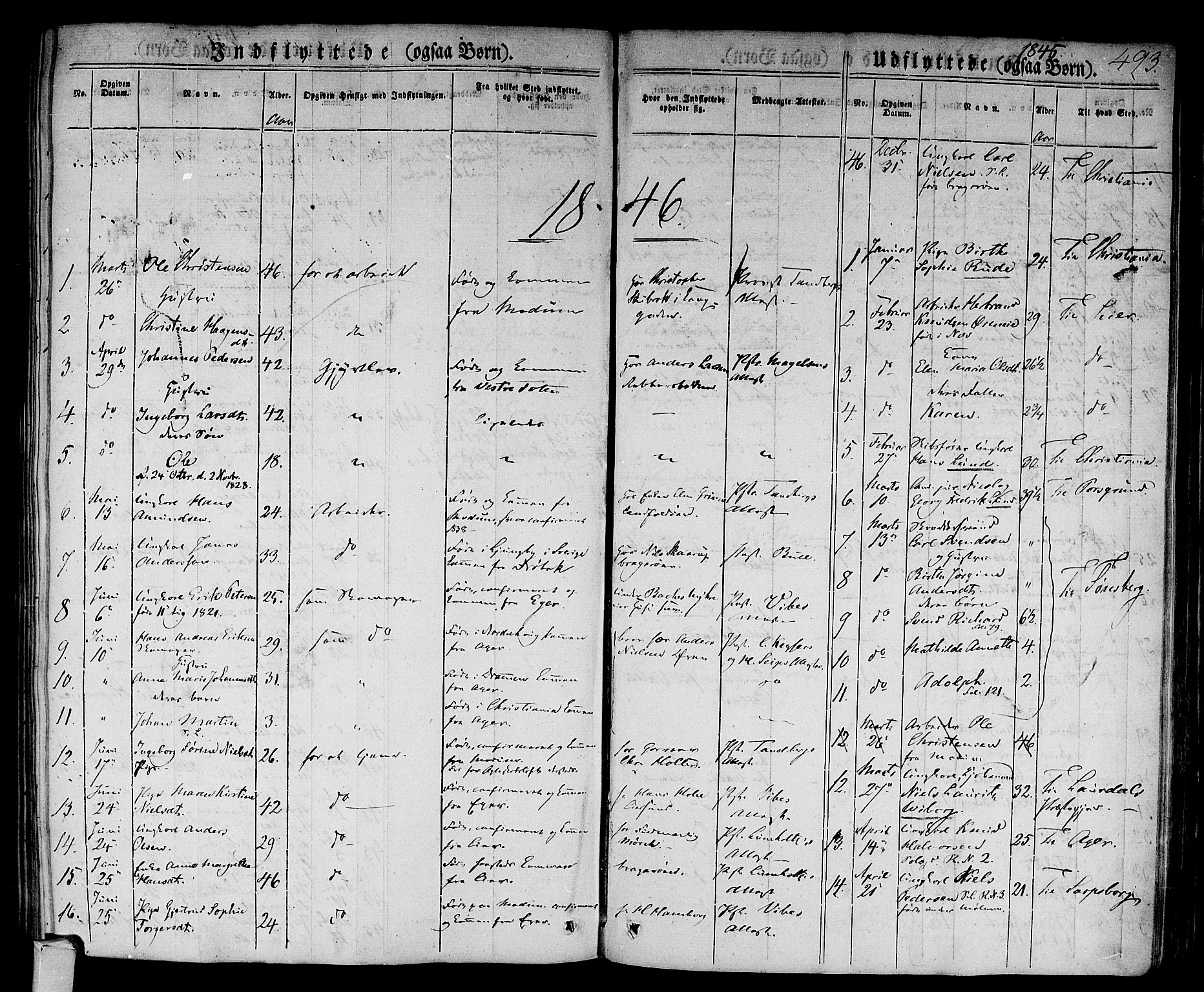 Bragernes kirkebøker, AV/SAKO-A-6/F/Fb/L0001: Parish register (official) no. II 1, 1830-1847, p. 493