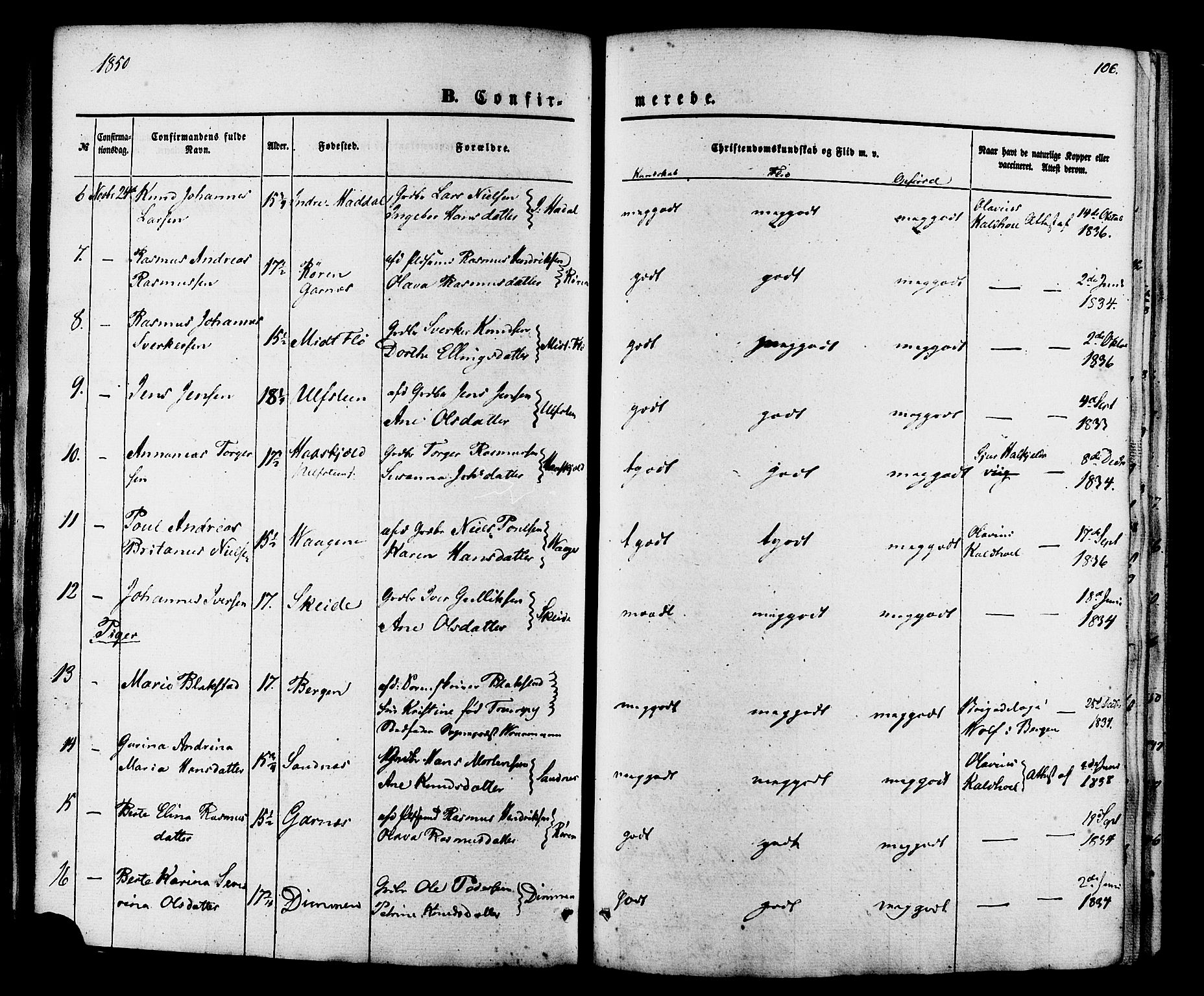 Ministerialprotokoller, klokkerbøker og fødselsregistre - Møre og Romsdal, AV/SAT-A-1454/509/L0105: Parish register (official) no. 509A03, 1848-1882, p. 106